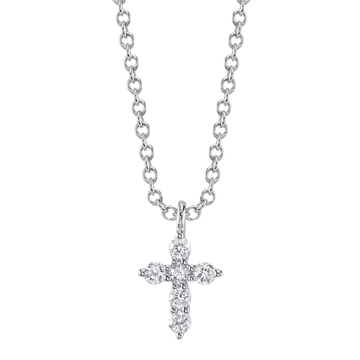 White Gold Diamond Cross Pendant