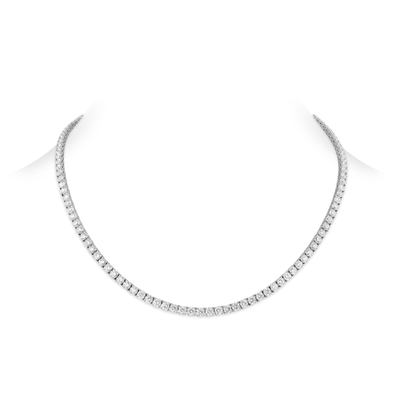 White Gold 4 Prong Diamond Tennis Necklace