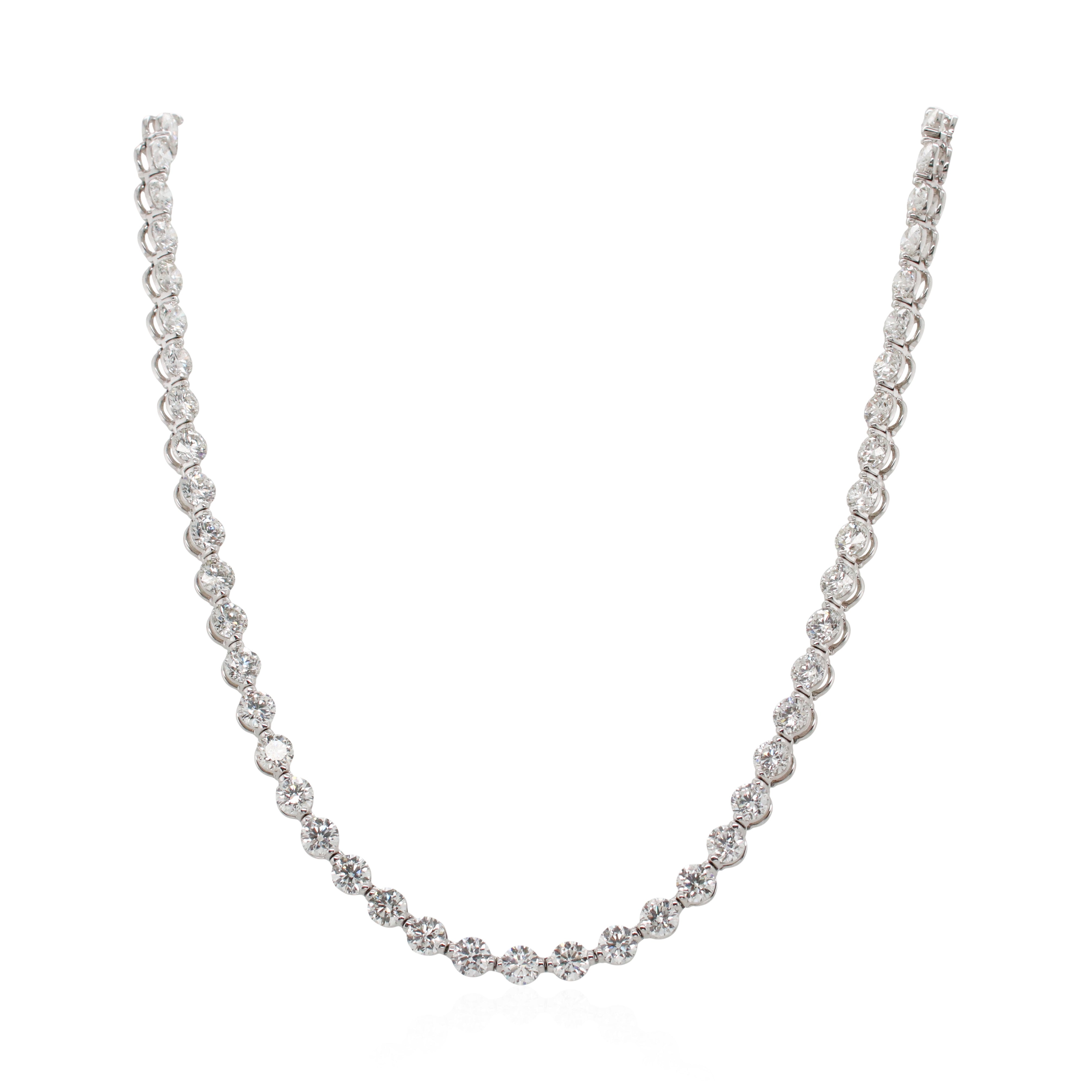White Gold Round Diamond Necklace
