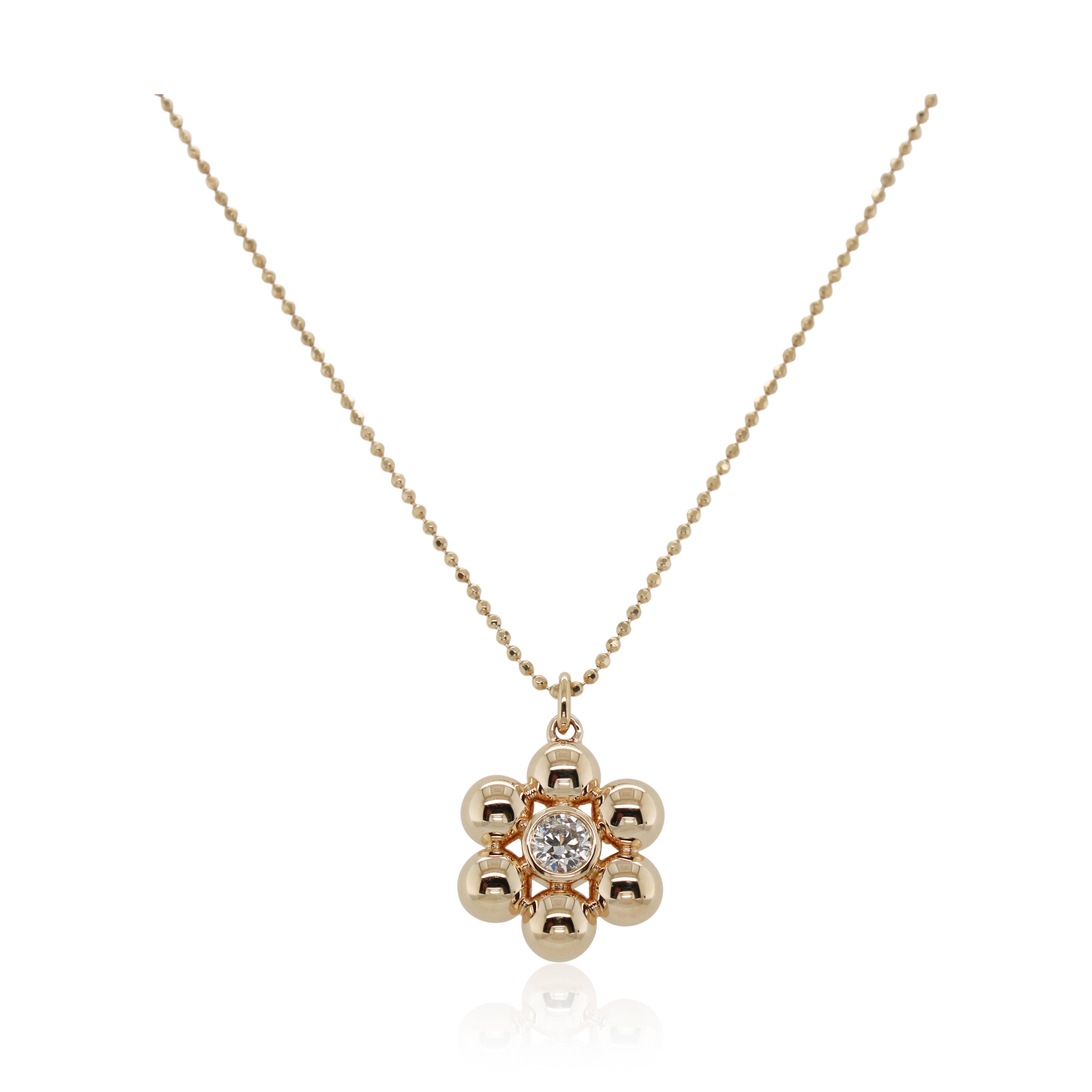 Bezel Set Diamond Flower Pendant