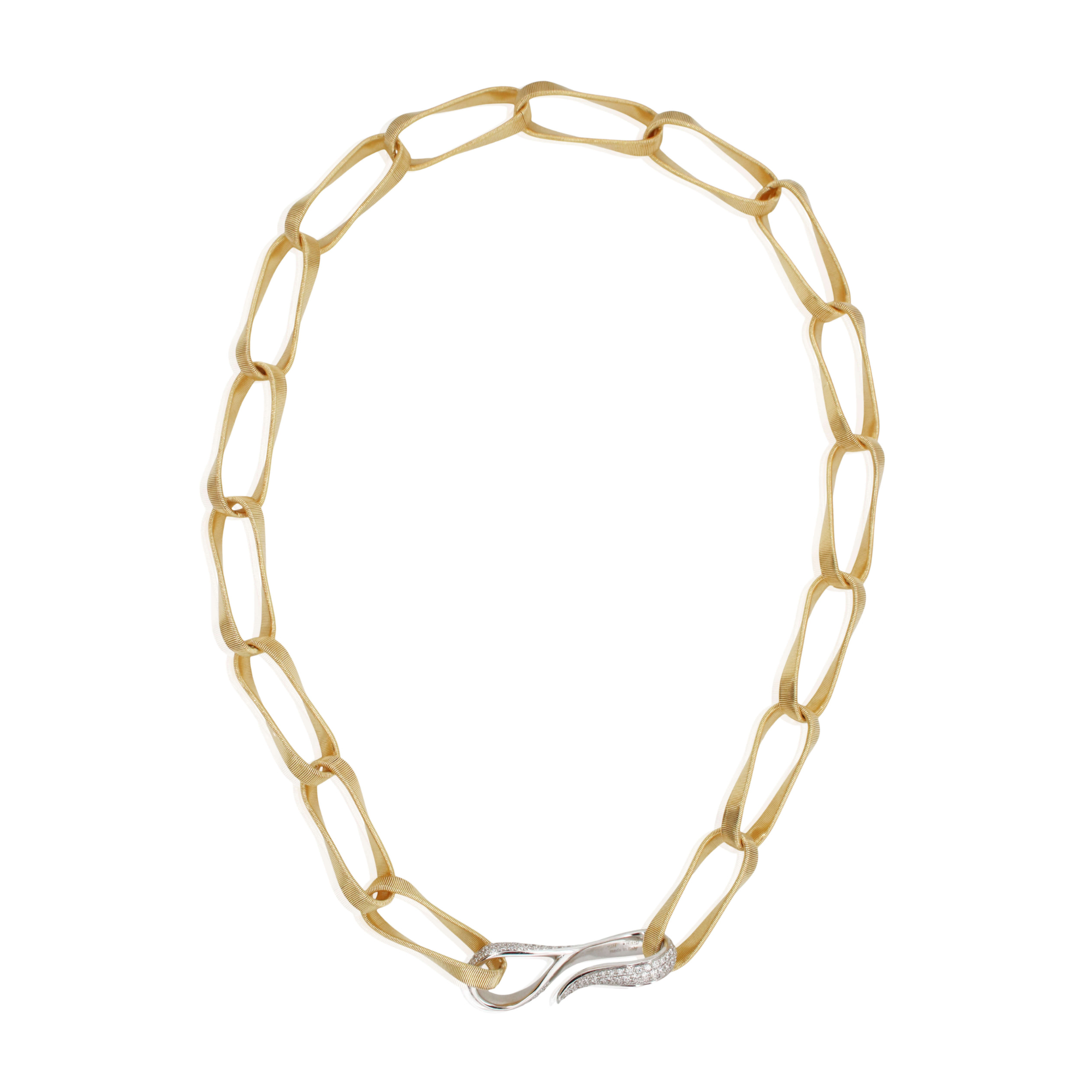 Marco Bicego Marrakech Onde 18K Yellow Gold Diamond Link Necklace