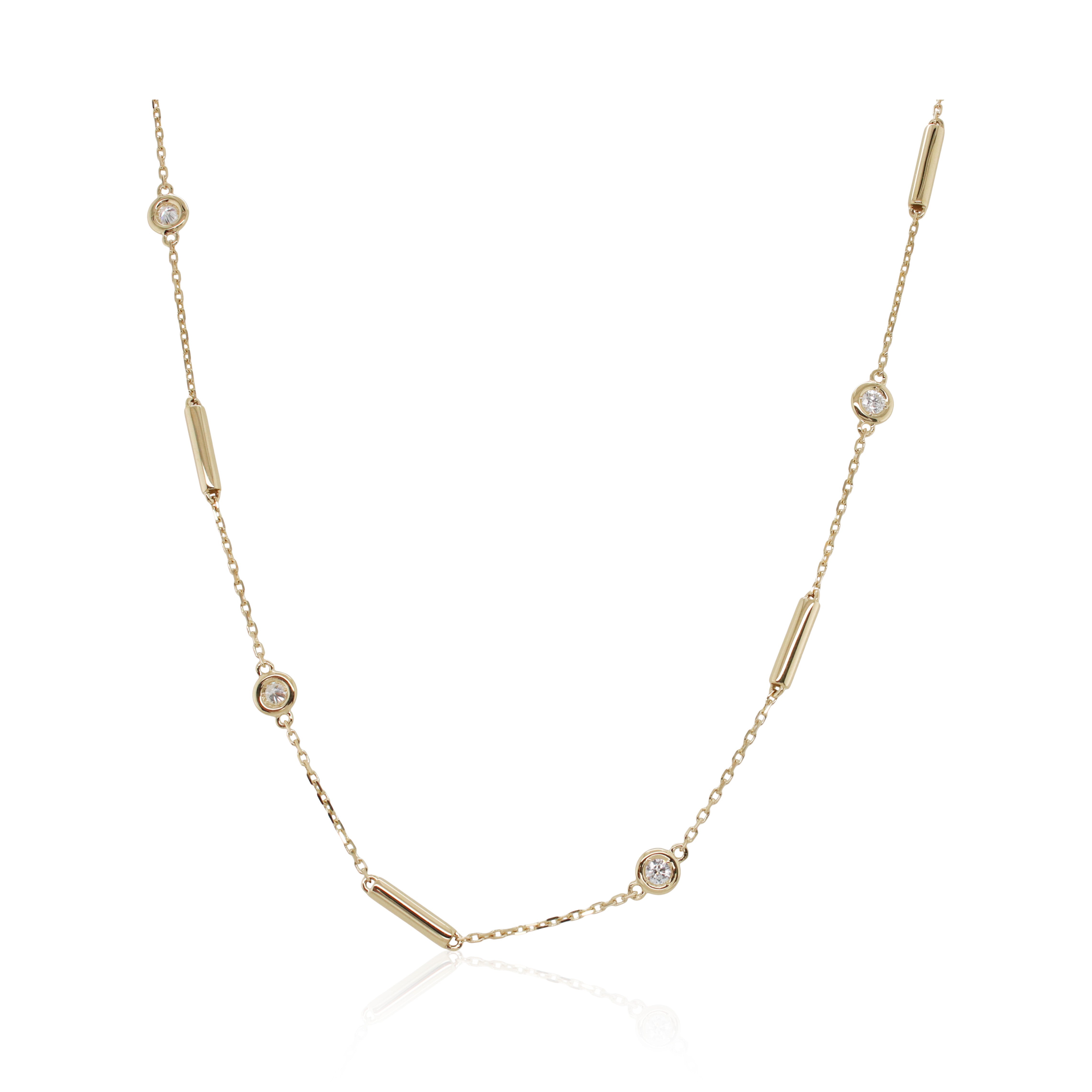 Roberto Coin 6 Diamond Bar Necklace