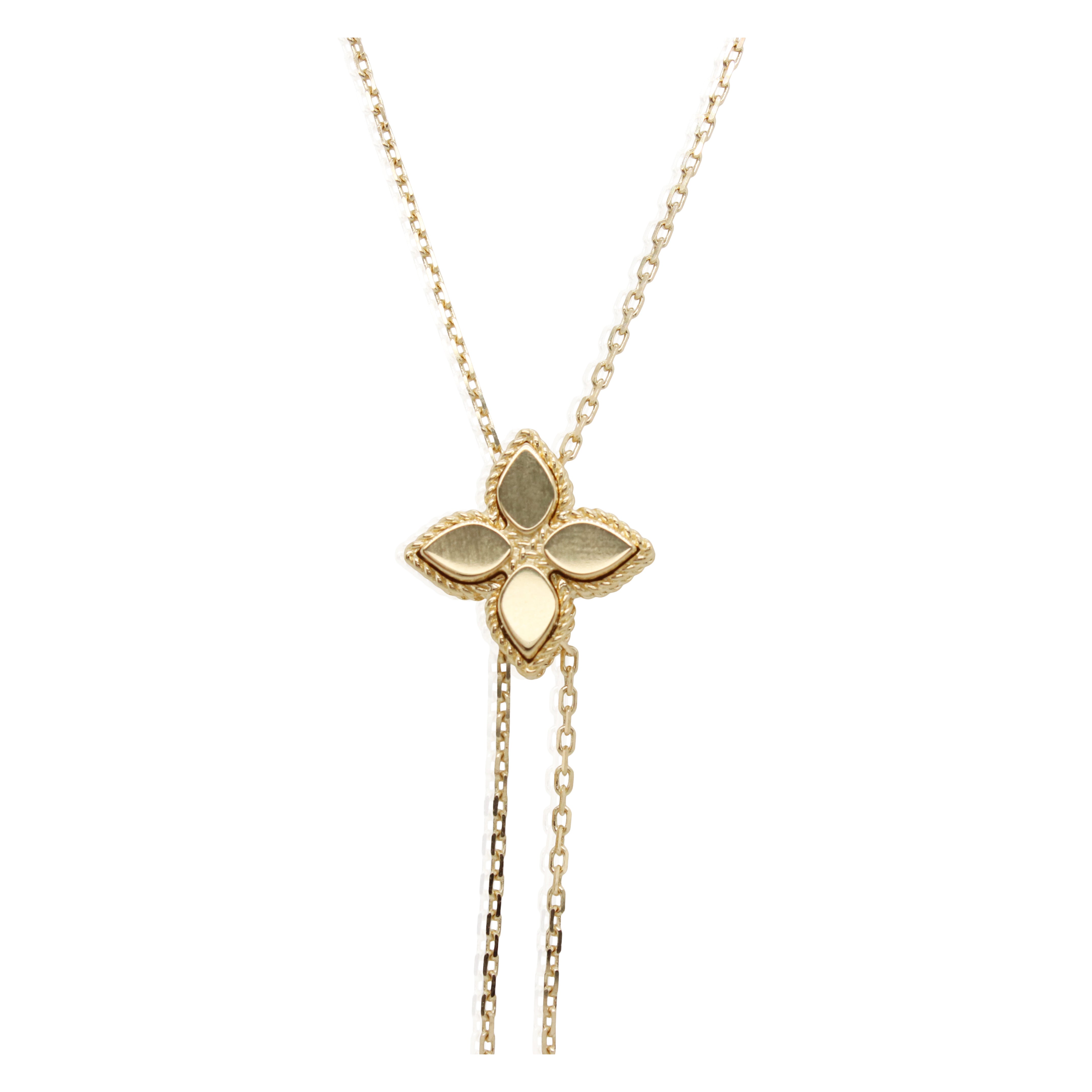 Roberto Coin Yellow Gold Princess Flower Adjustable Diamond Necklace