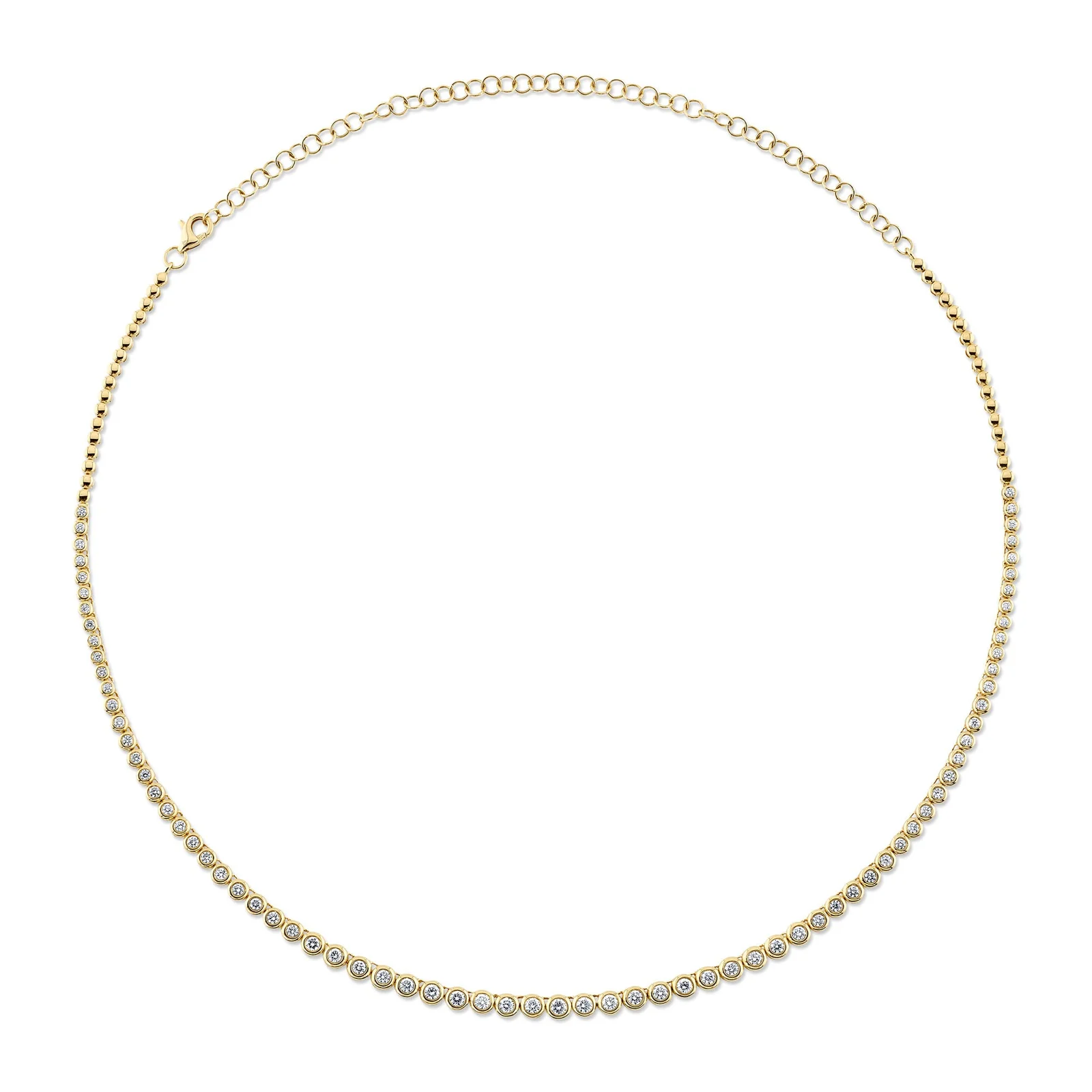 2.00ct Total Weight Bezel Set Diamond Tennis Necklace