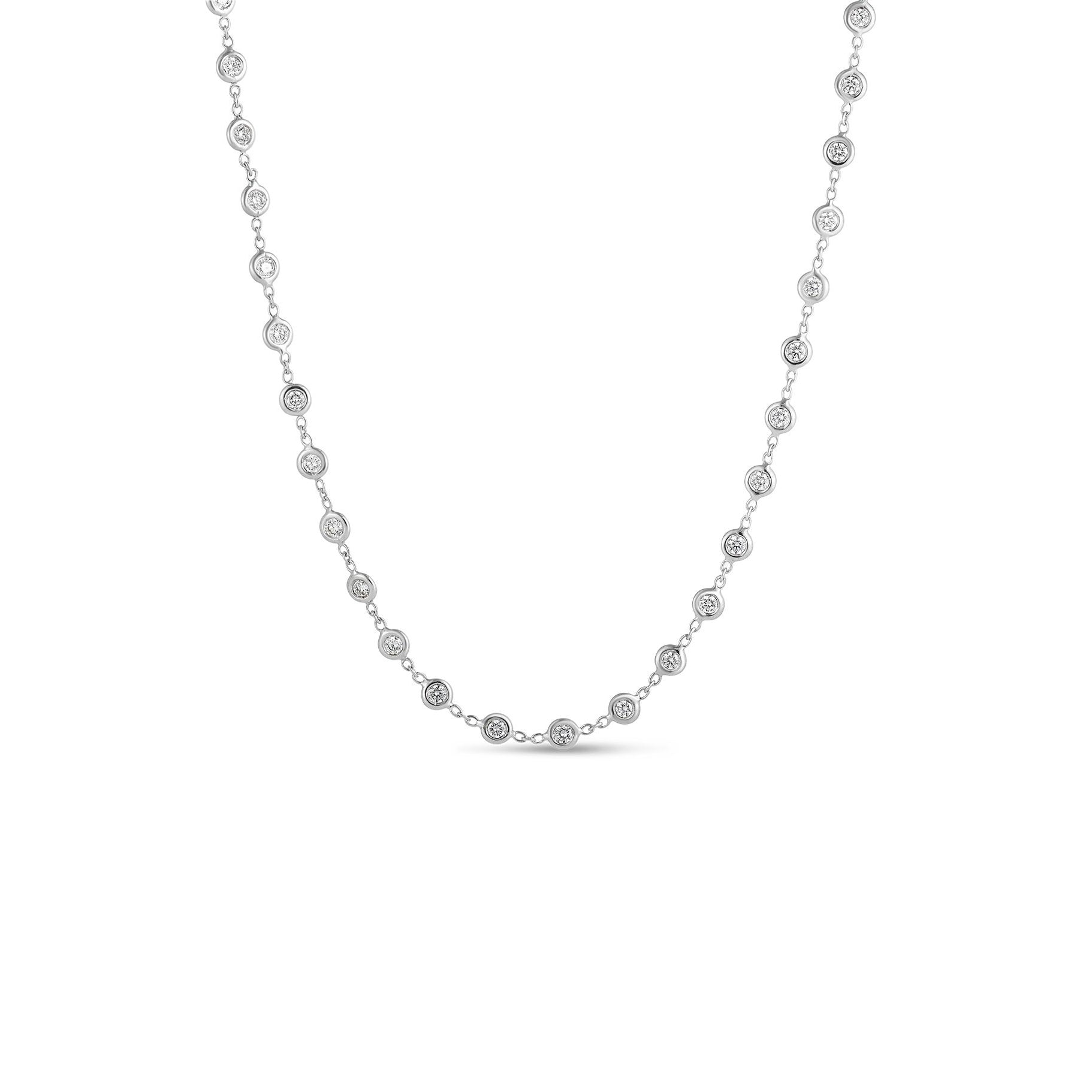 Roberto Coin White Gold Diamonds by the Inch Necklace
