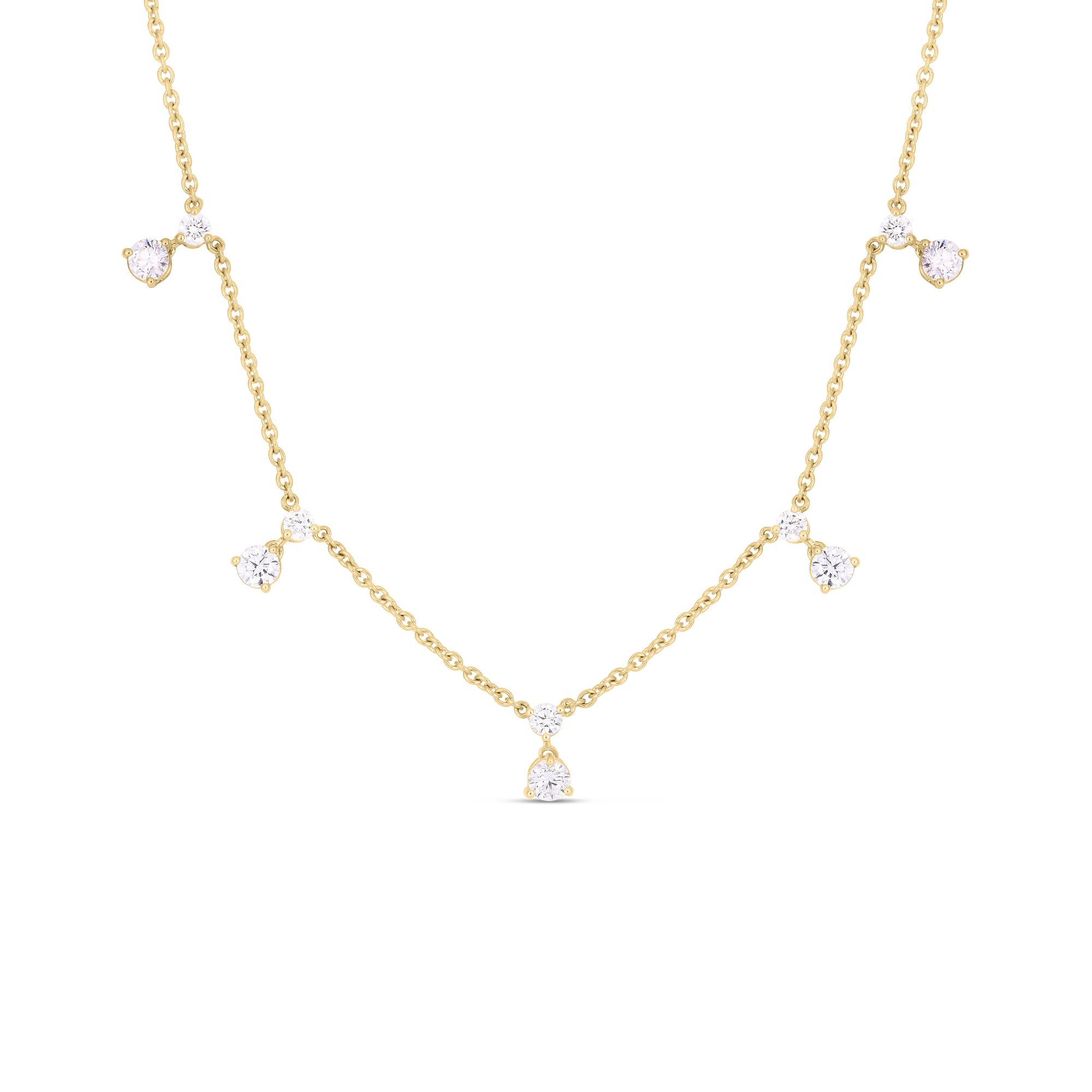 Roberto Coin 5 Station Diamond Dangle Necklace