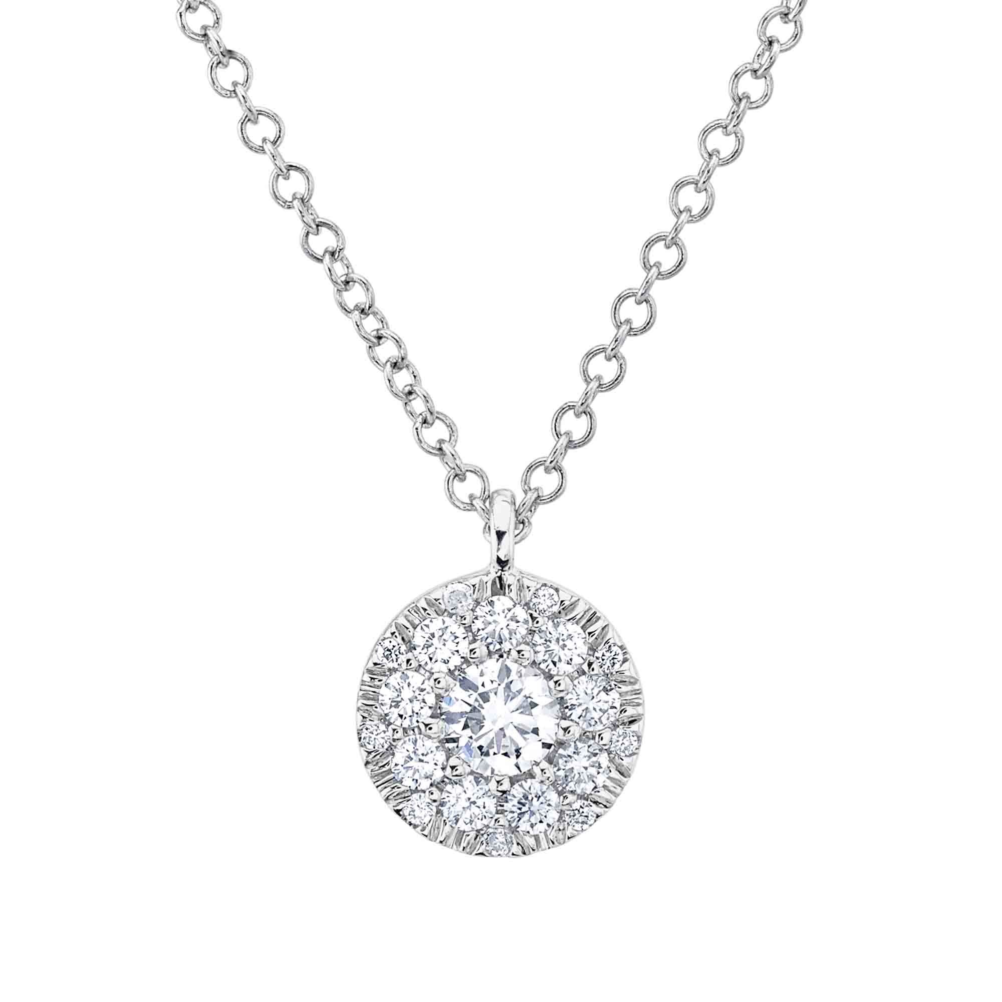 Diamond Halo Cluster Pendant