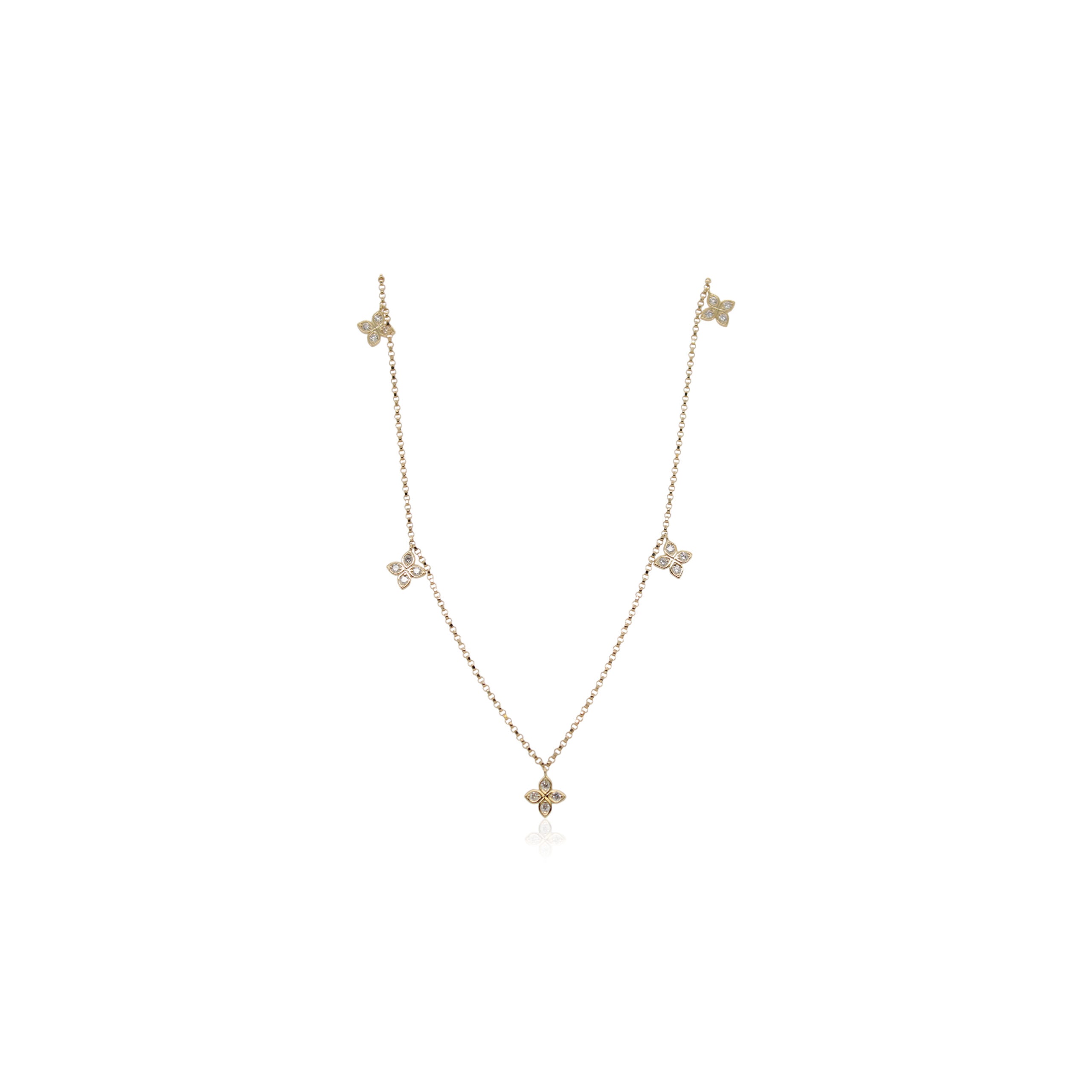 Roberto Coin Diamond Love by the Inch 5 Station Necklace