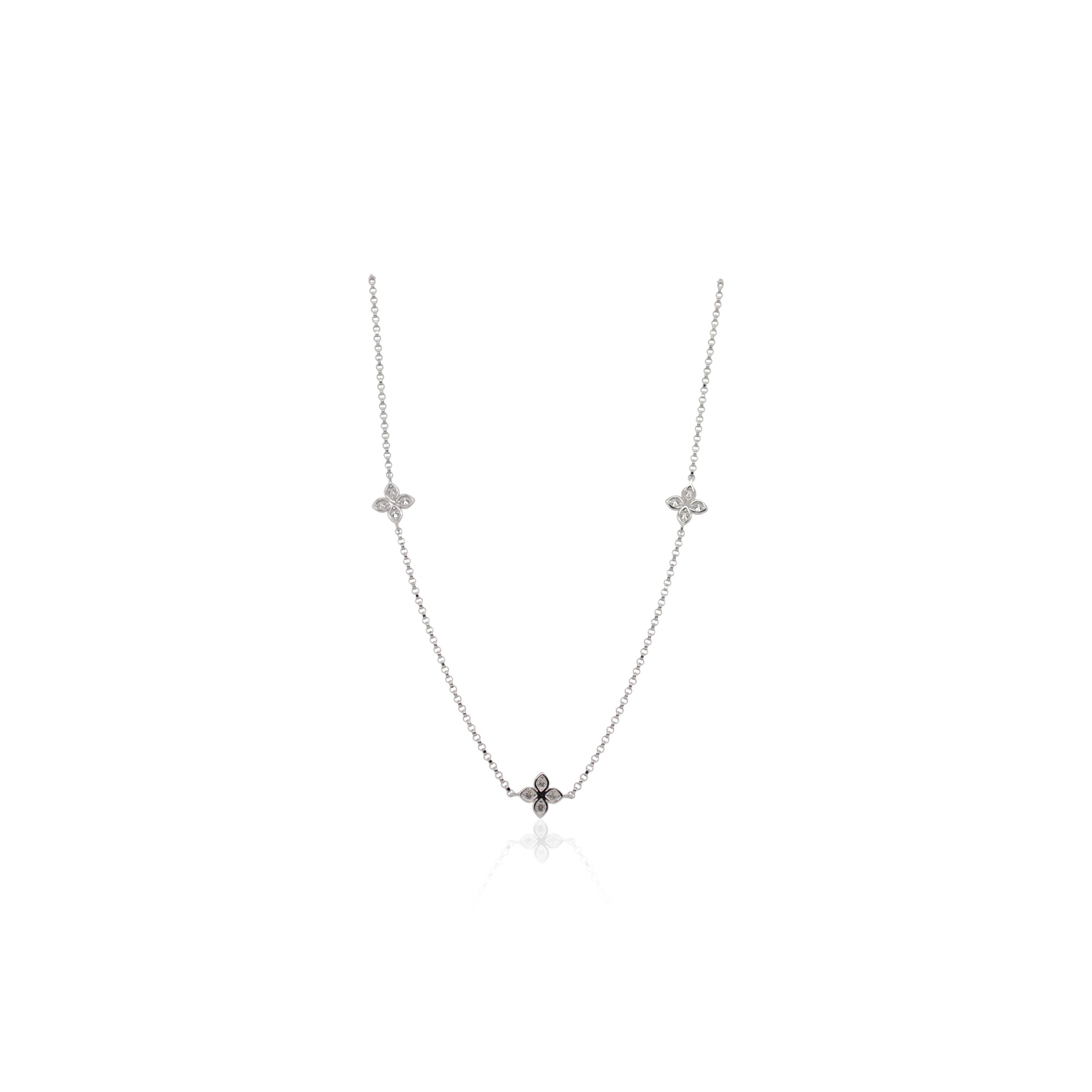 Roberto Coin Diamond Love by the Inch Tri Station Necklace