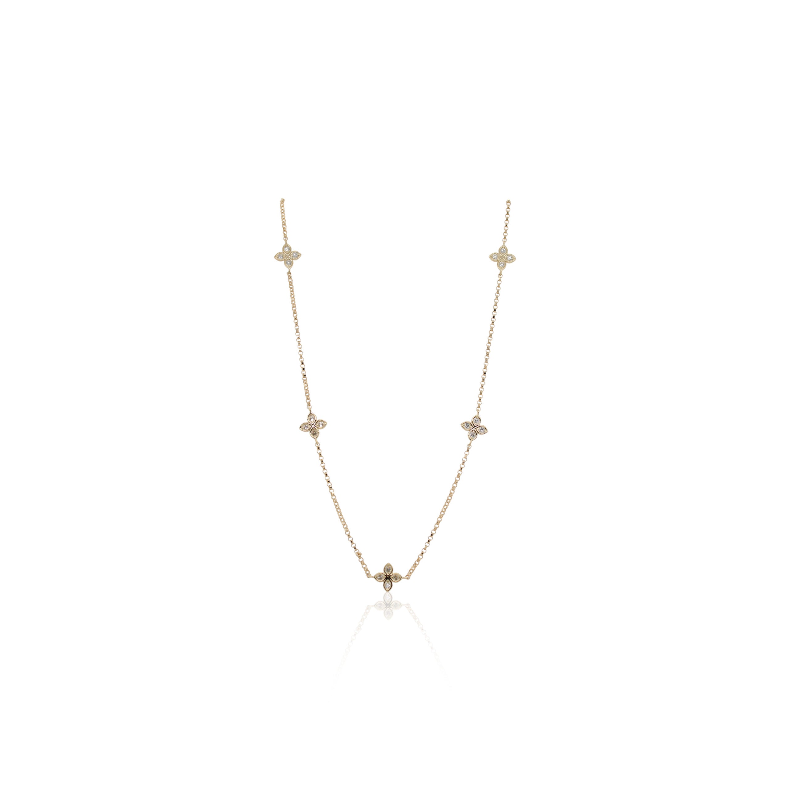 Roberto Coin Diamond Love by the Inch 5 Station Necklace