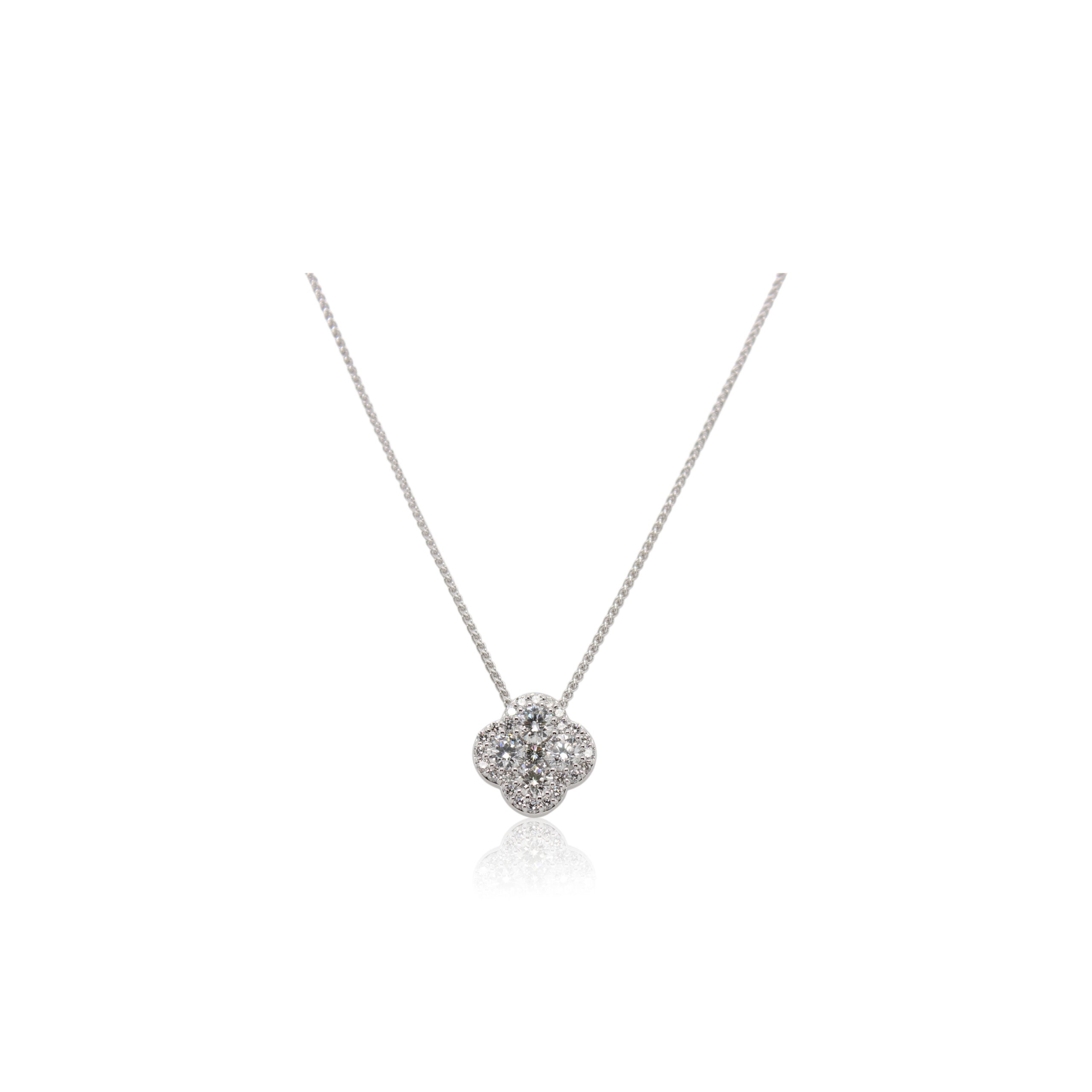 Diamond Halo Floral Pendant