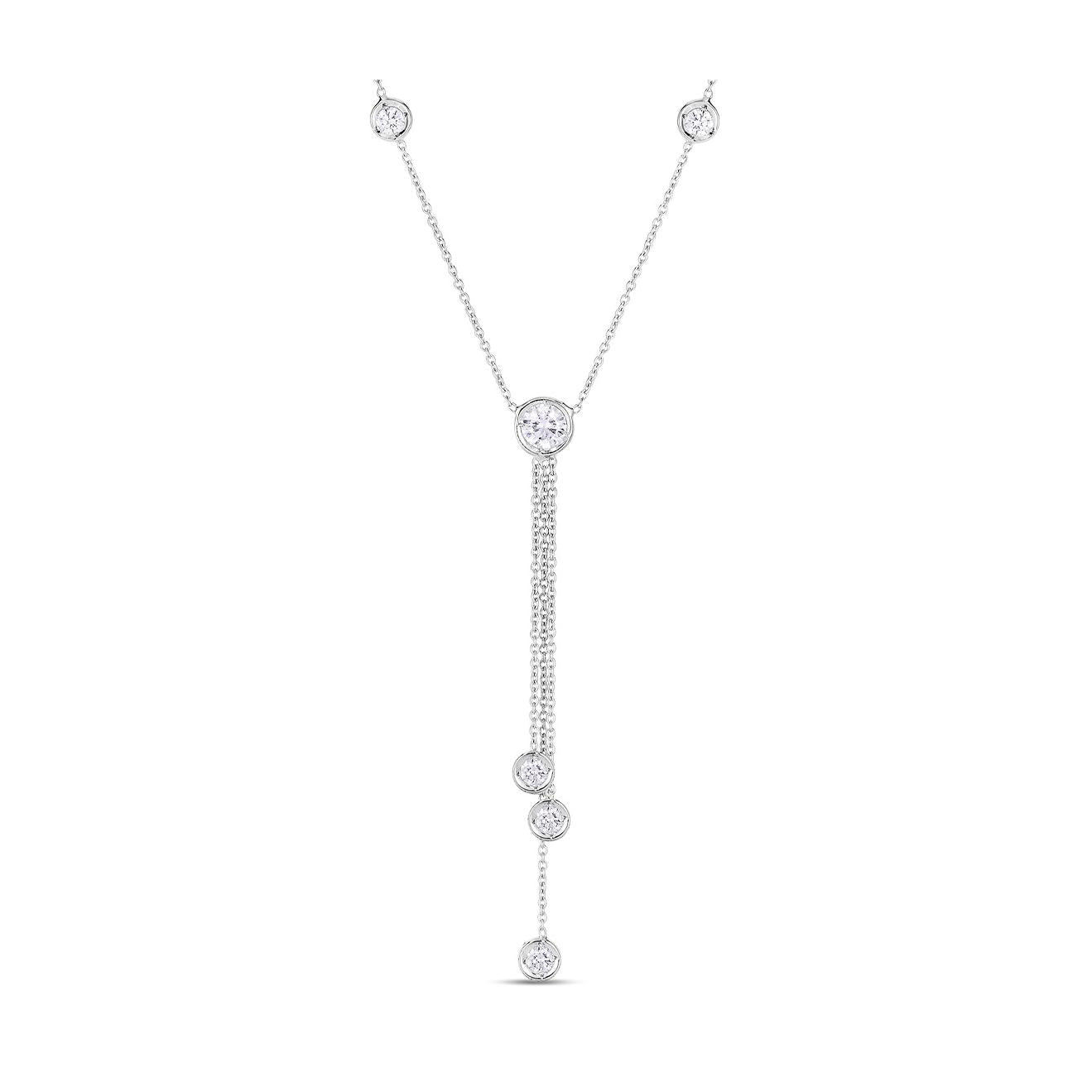 Roberto Coin Triple Diamond Drop Necklace