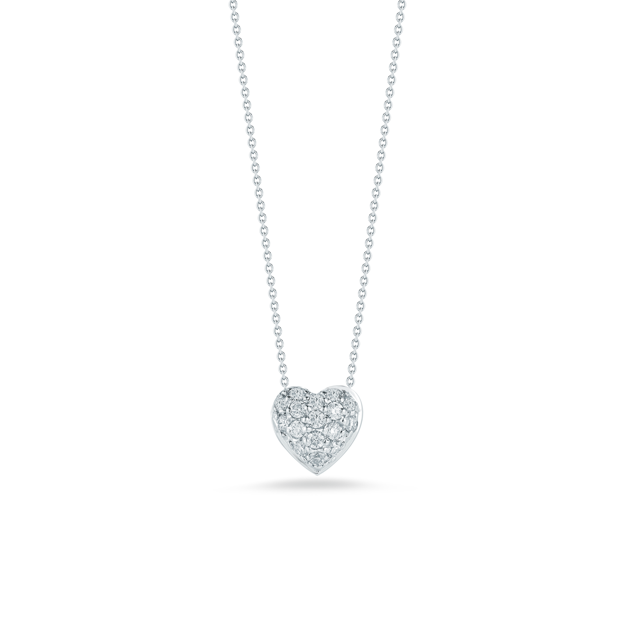 Roberto Coin White Gold Puffed Heart Diamond Pendant