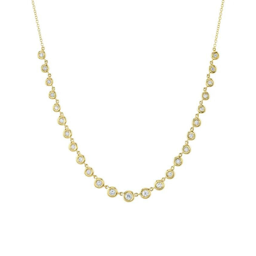 Bezel Set Diamond Necklace