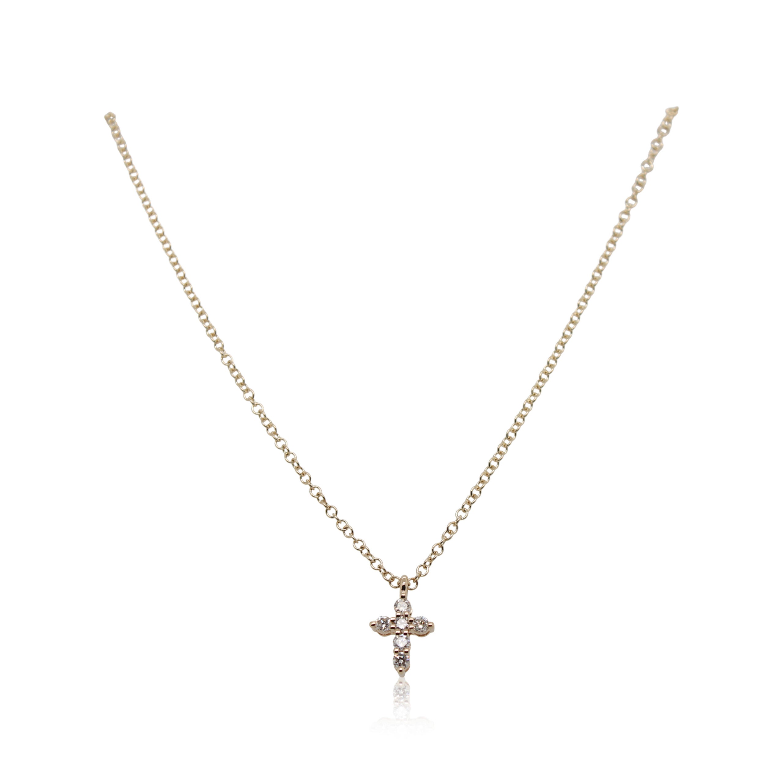 Yellow Gold Diamond Cross Pendant