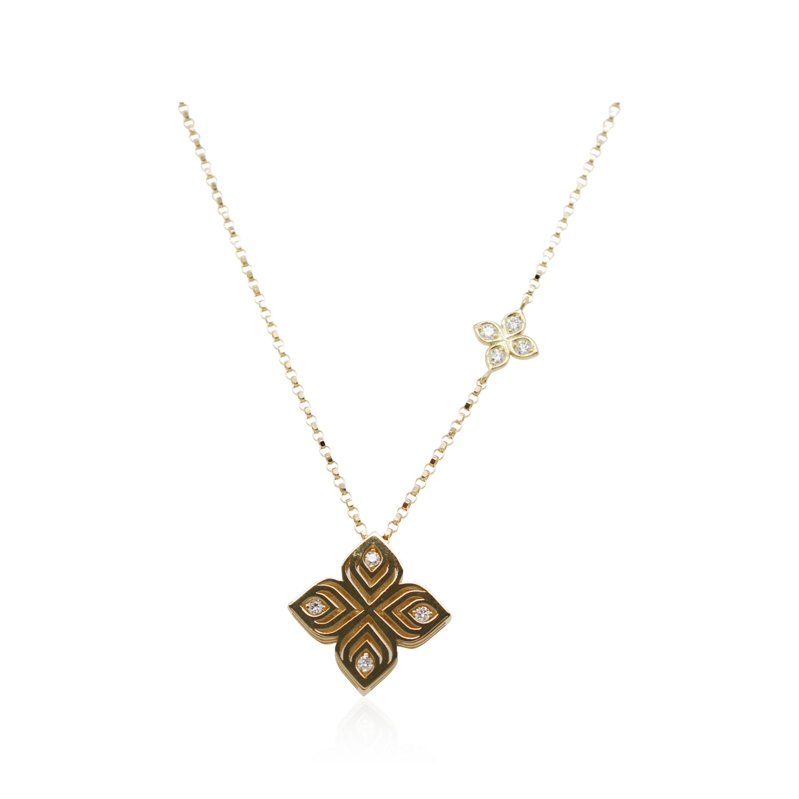 Roberto Coin Yellow Gold Diamond Arabesque Pendant