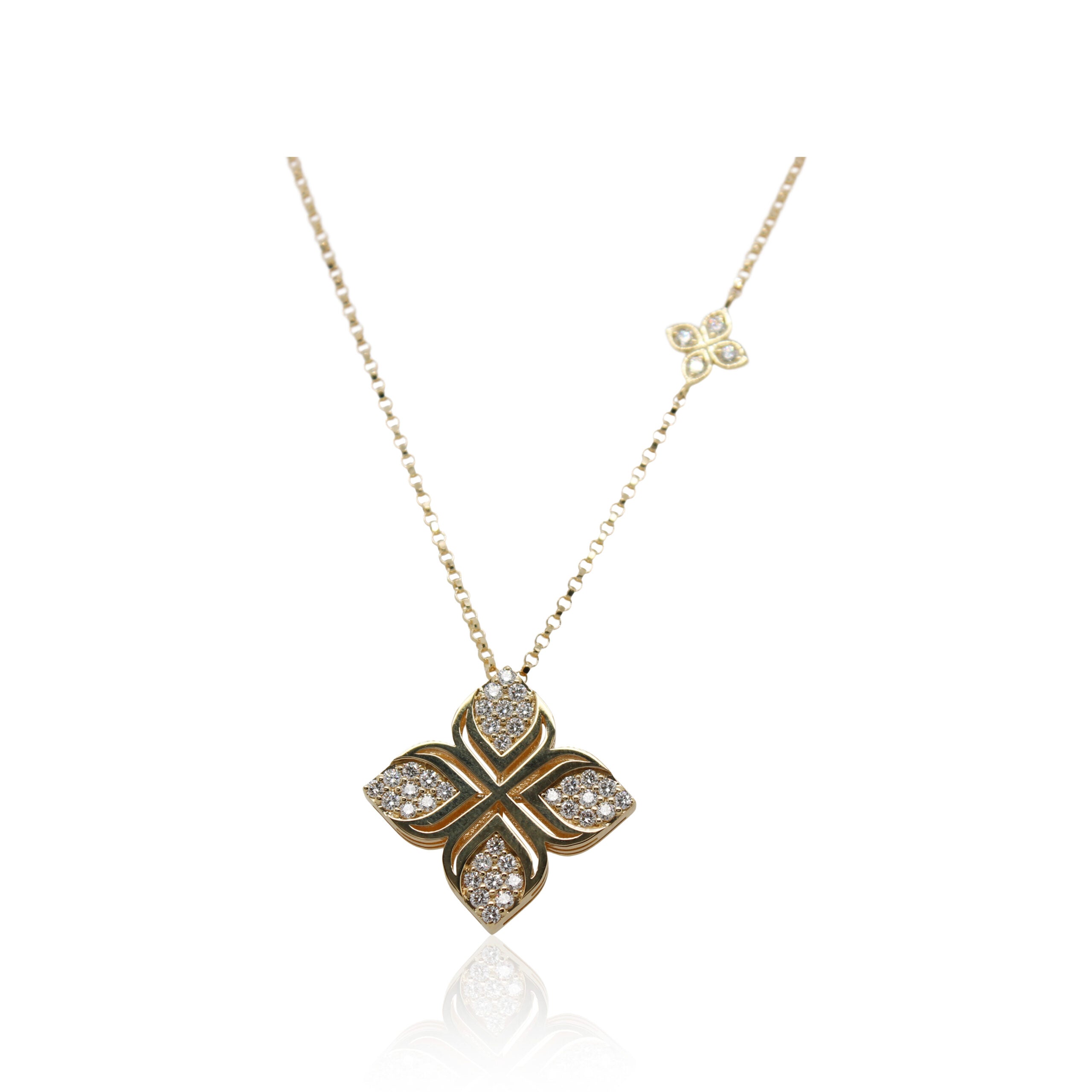 Roberto Coin Diamond Arabesque Flower Pendant