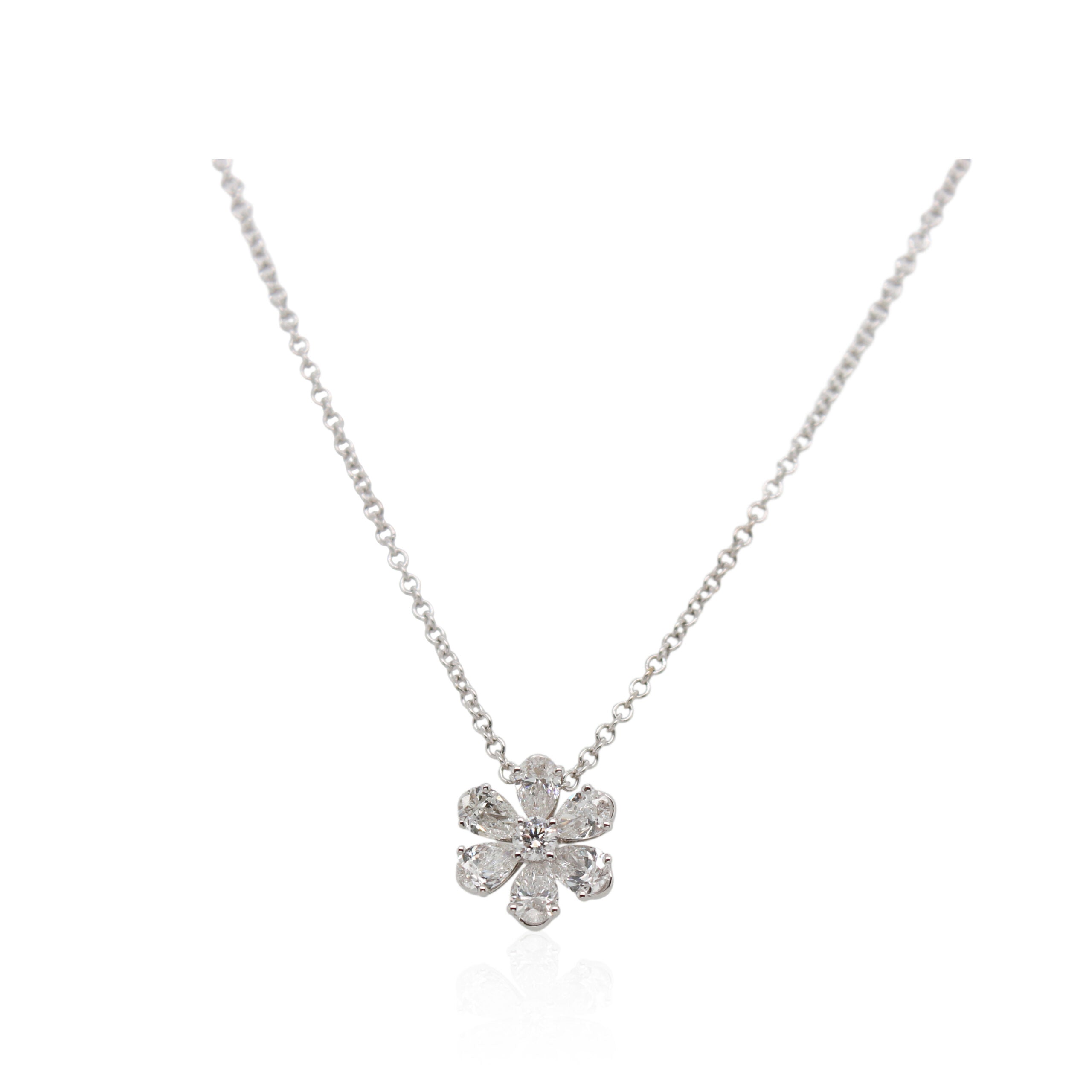 White Gold Diamond Floral Pendant