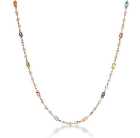 Roberto Coin Multi-Gemstone Station Necklace