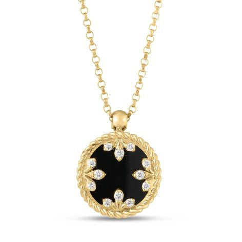 Roberto Coin Black Jade and Diamond Medallion