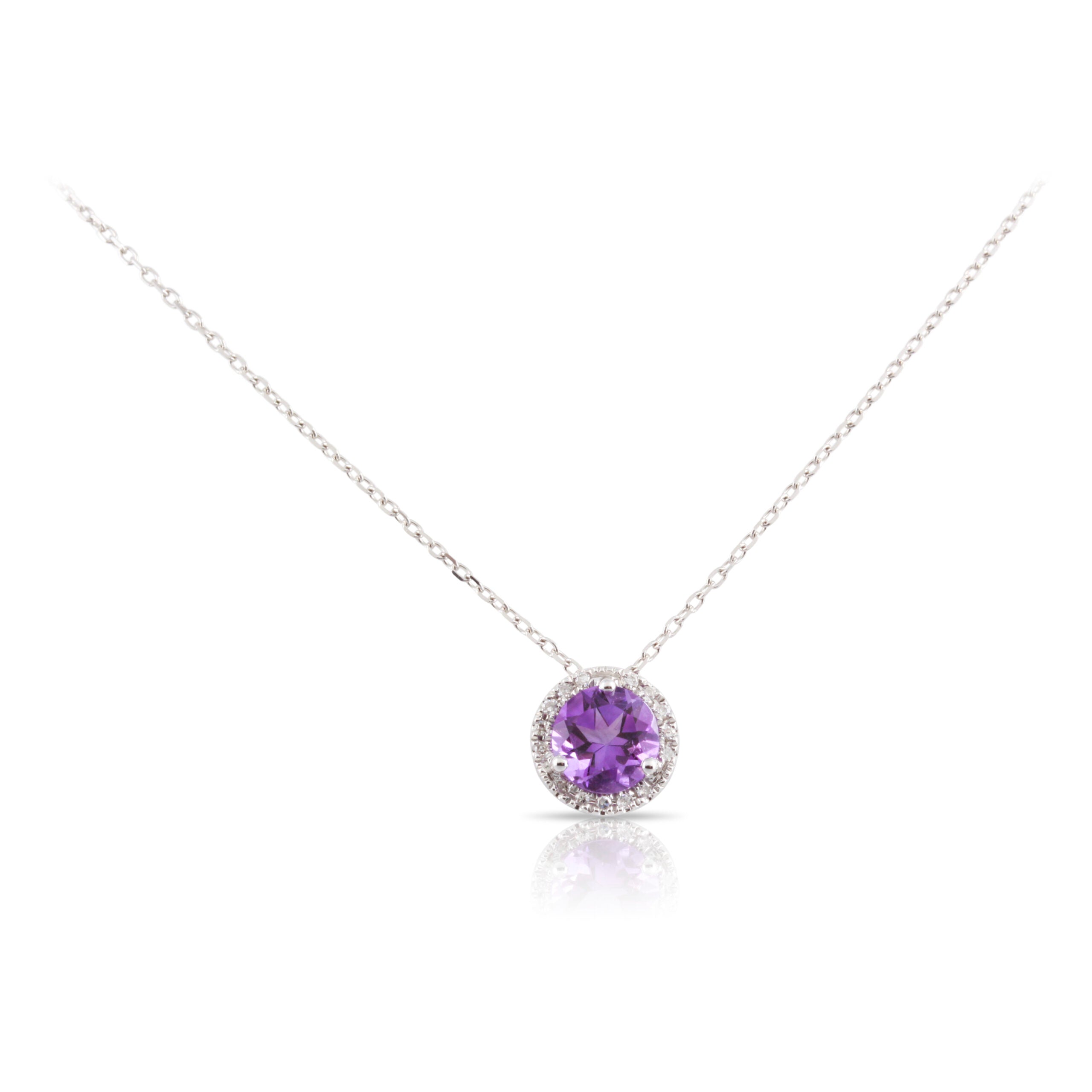 Amethyst Halo Pendant