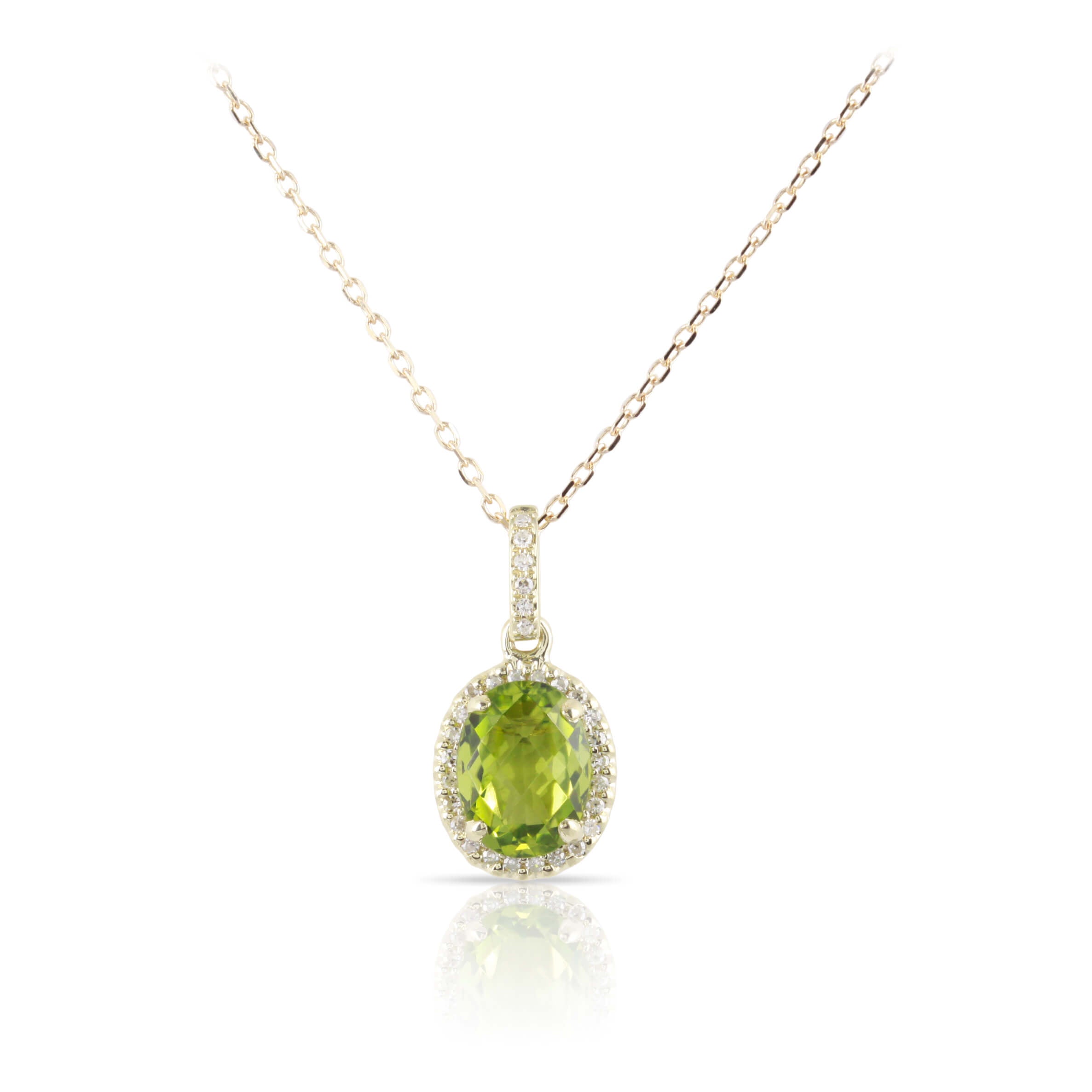 Peridot Halo Pendant