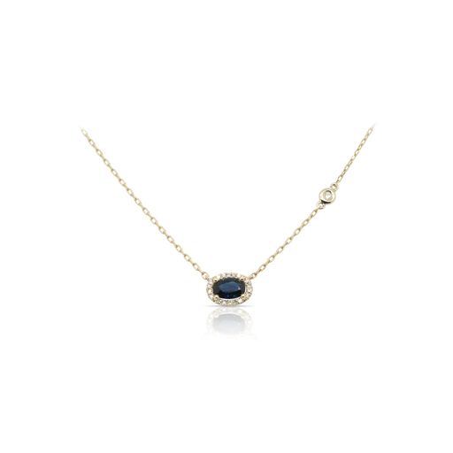 Oval Sapphire and Diamond Necklace