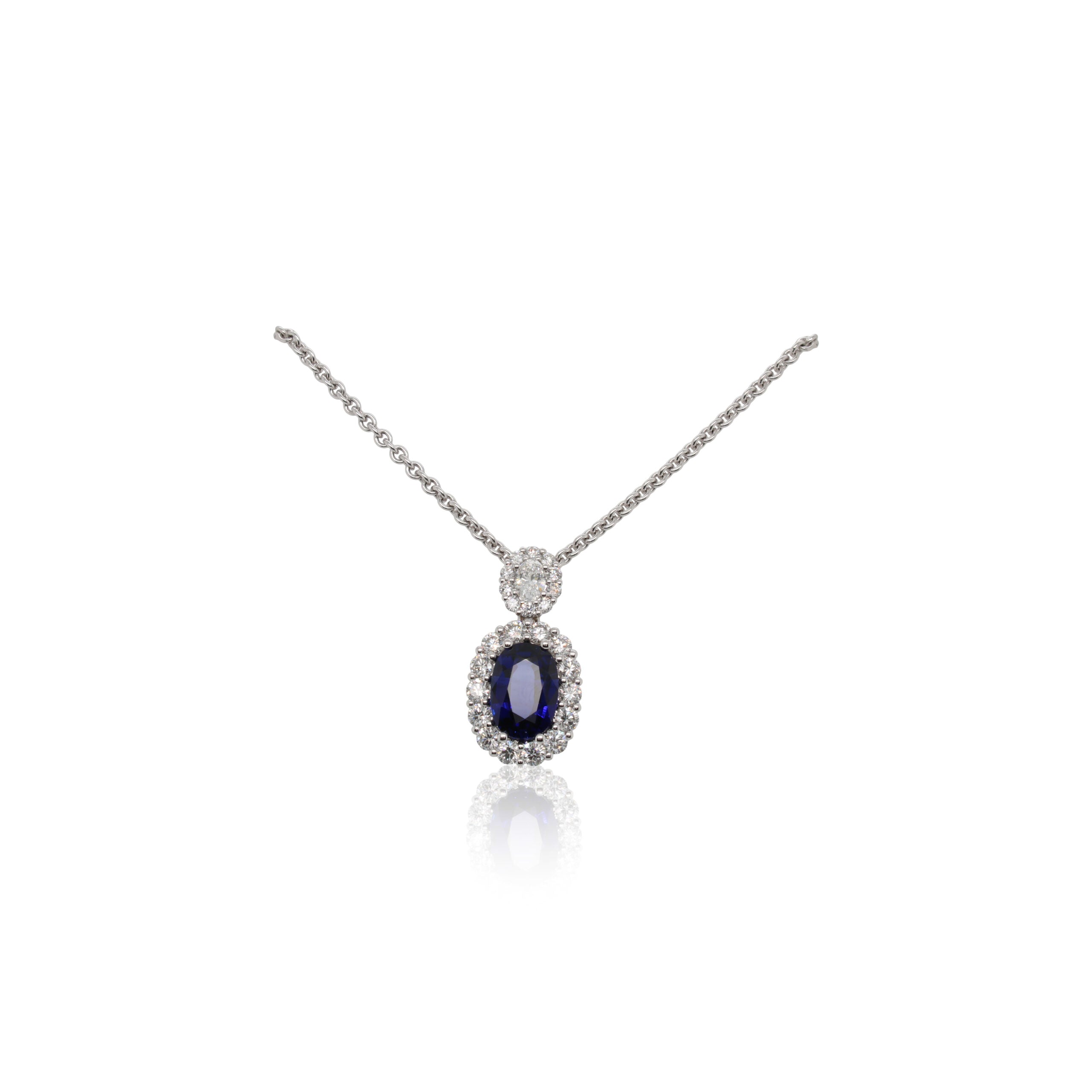 Oval Sapphire and Diamond Necklace