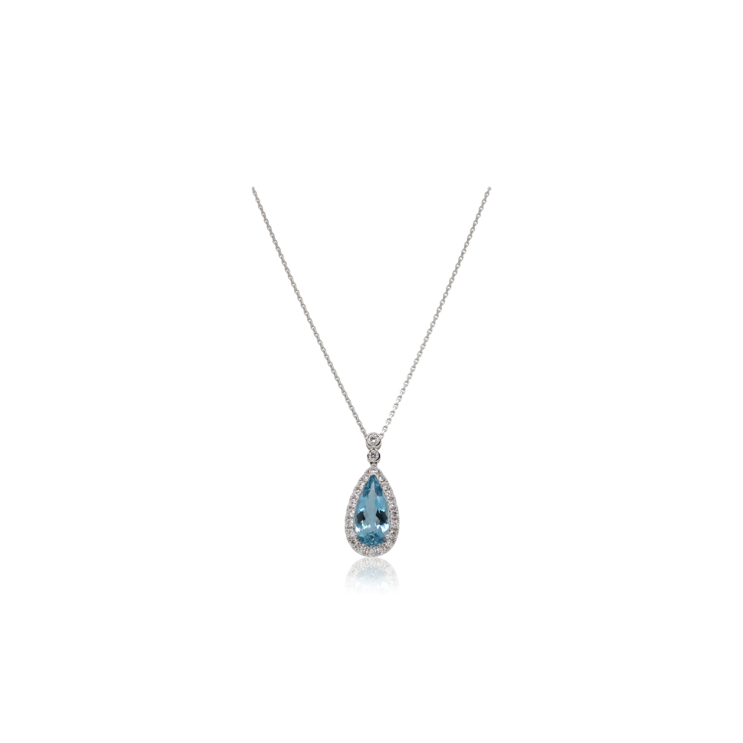 Aquamarine and Diamond Pendant