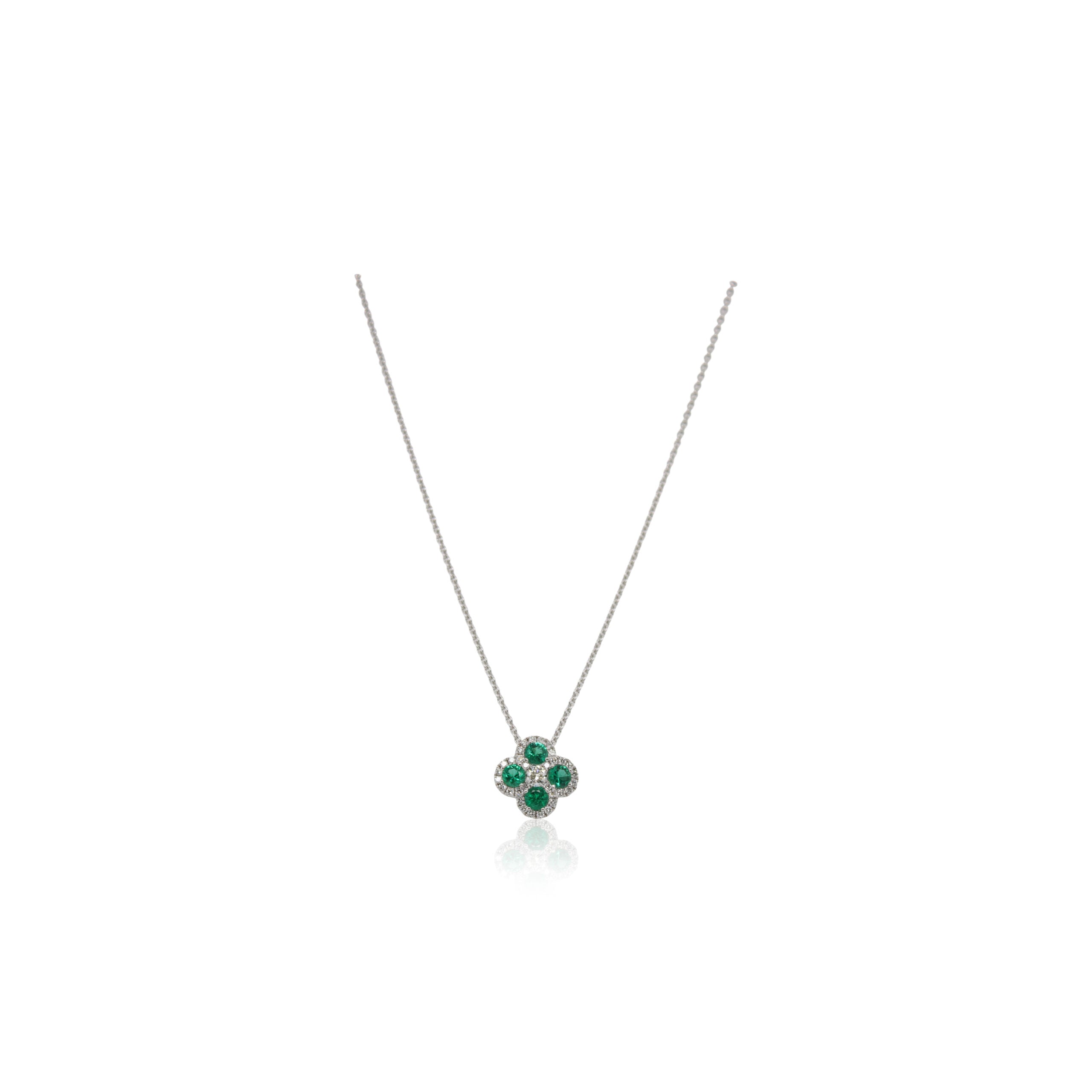 Floral Emerald and Diamond Pendant
