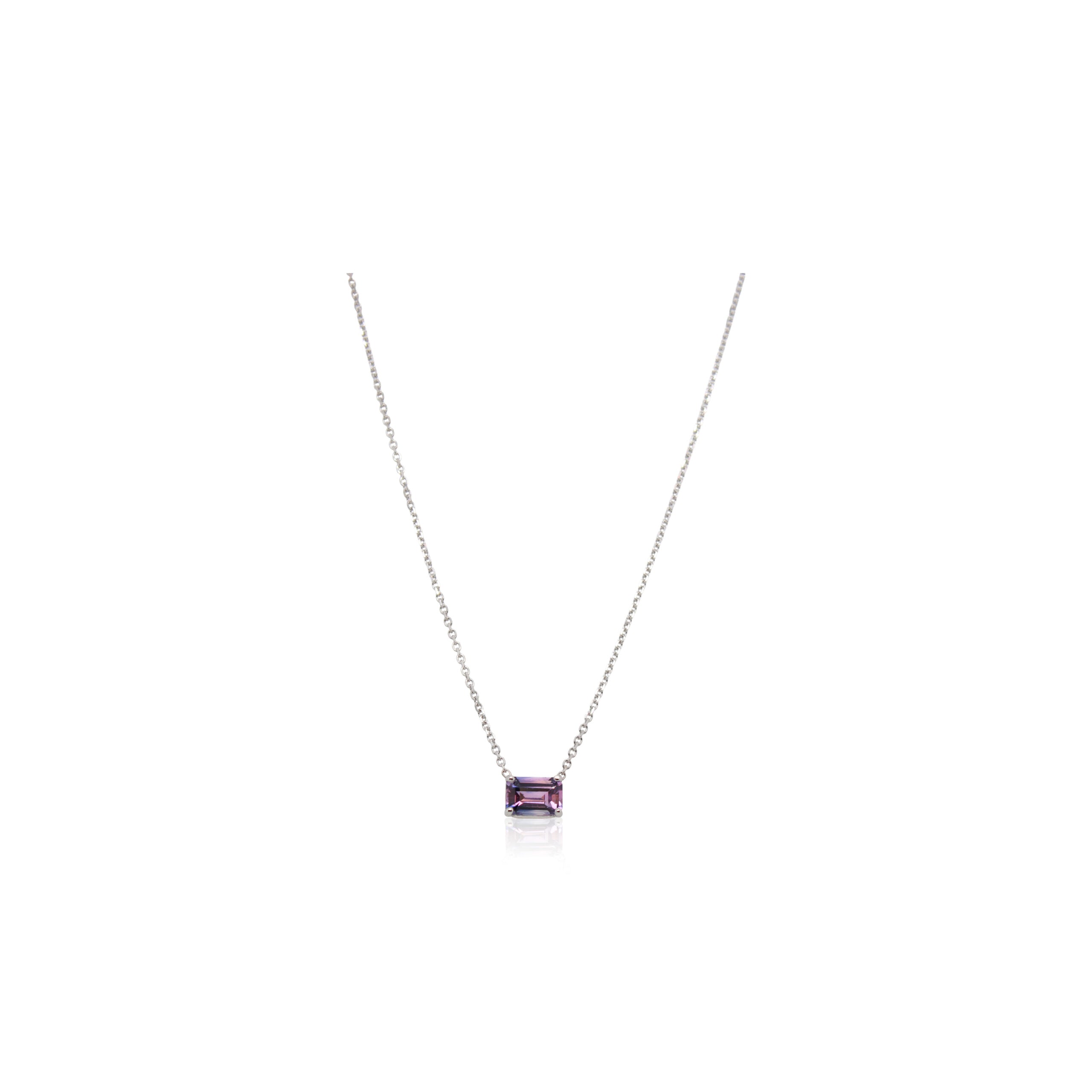 Radiant Cut Violet Sapphire Pendant