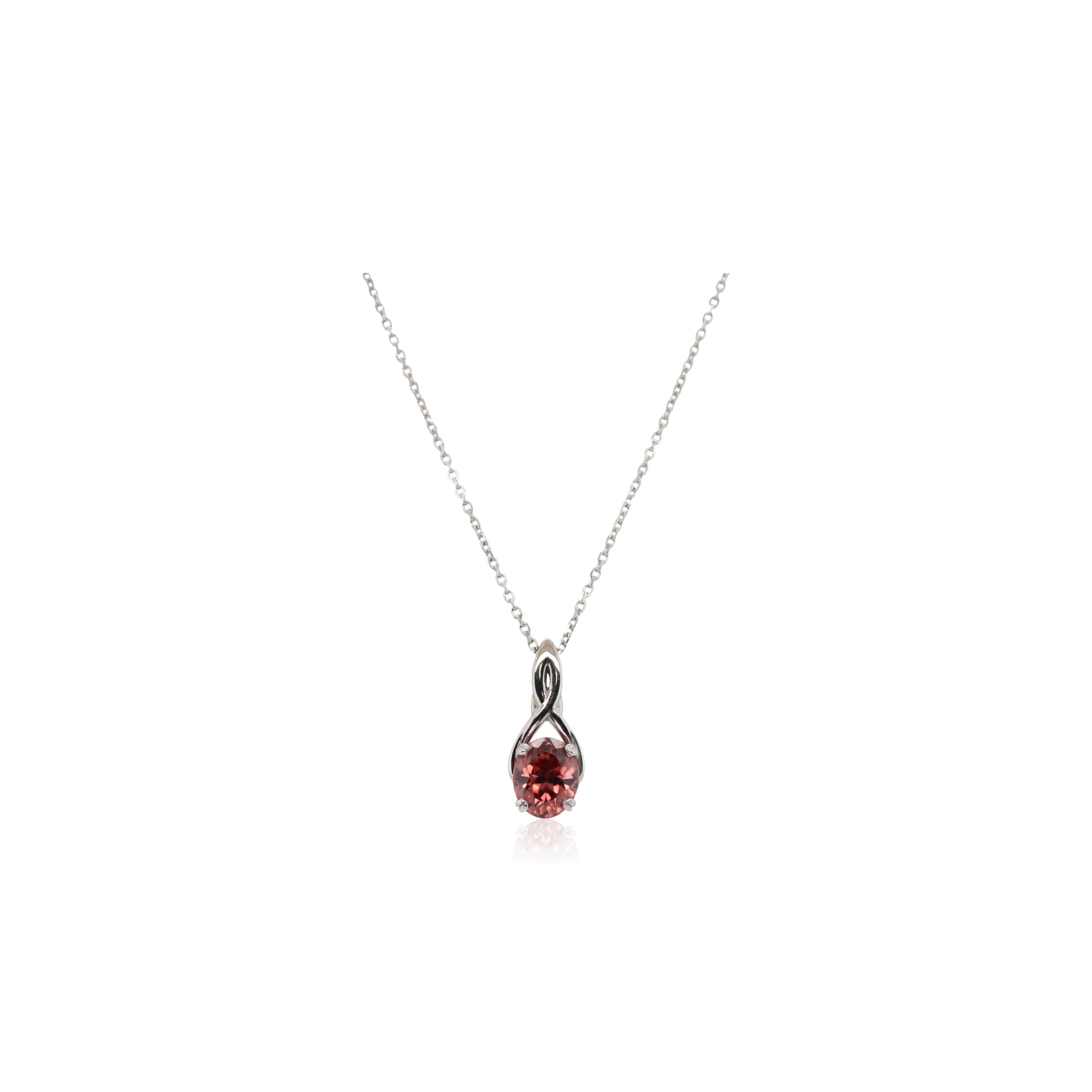 Oval Rose Zircon Pendant