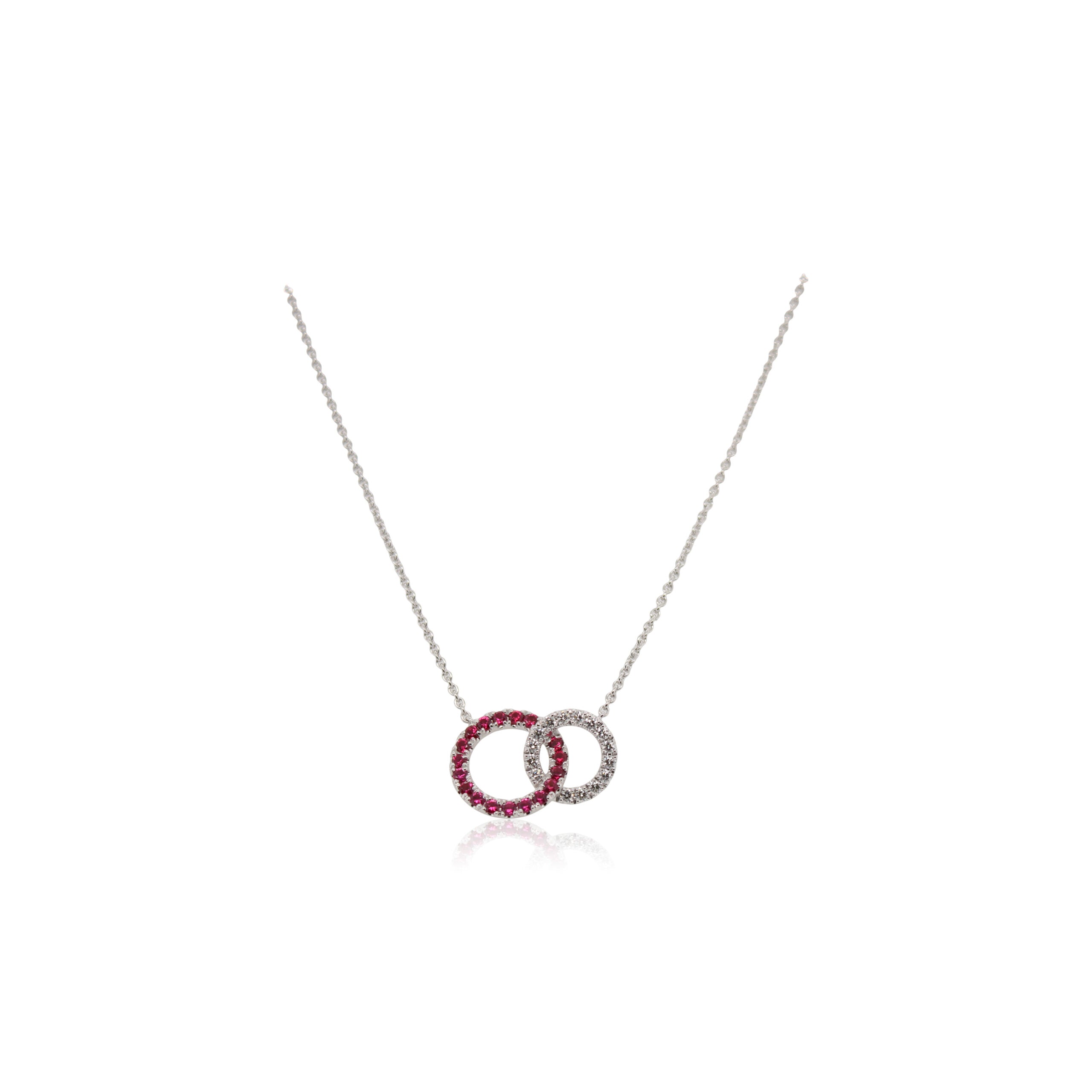 White Gold Ruby and Diamond Pendant