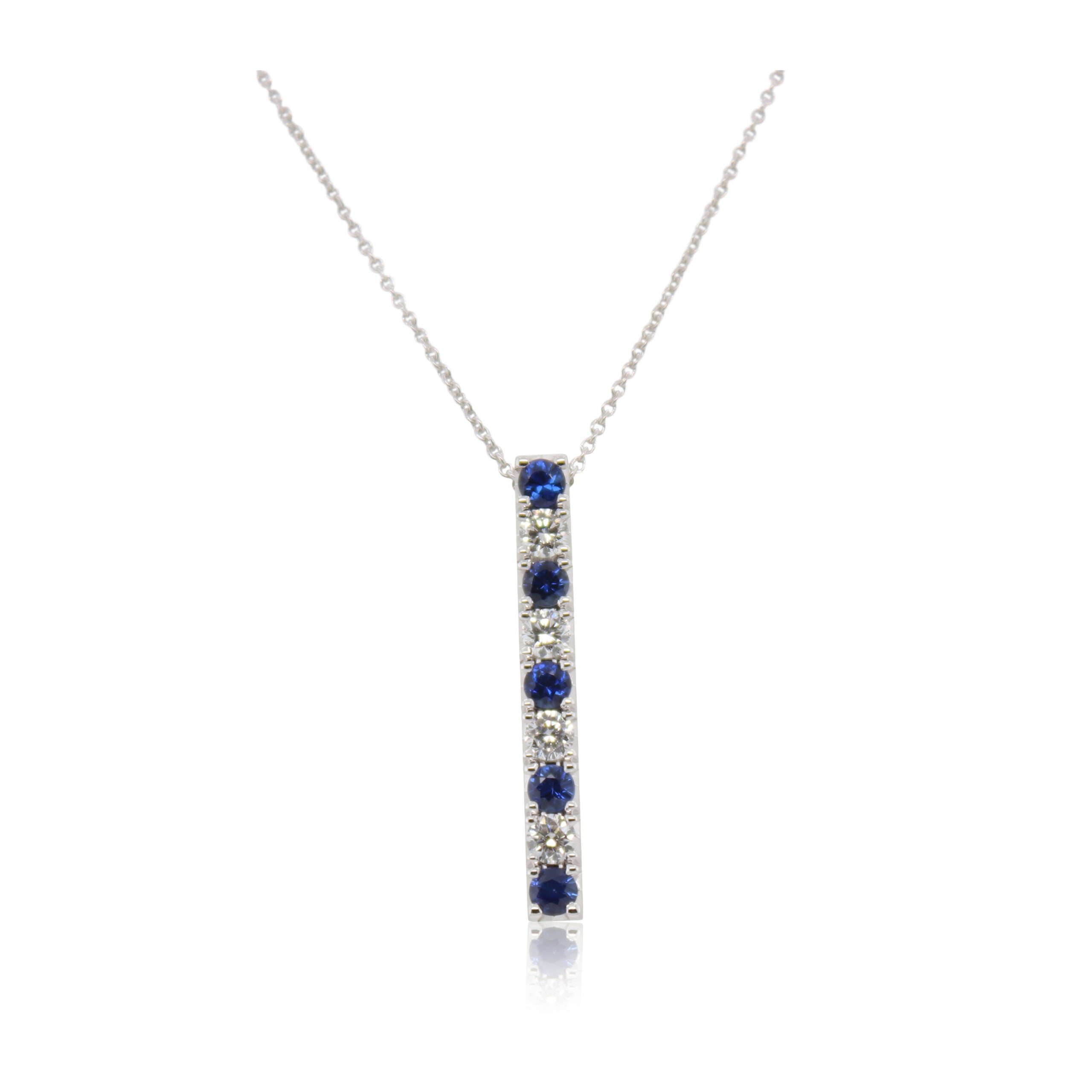 Sapphire and Diamond Bar Pendant