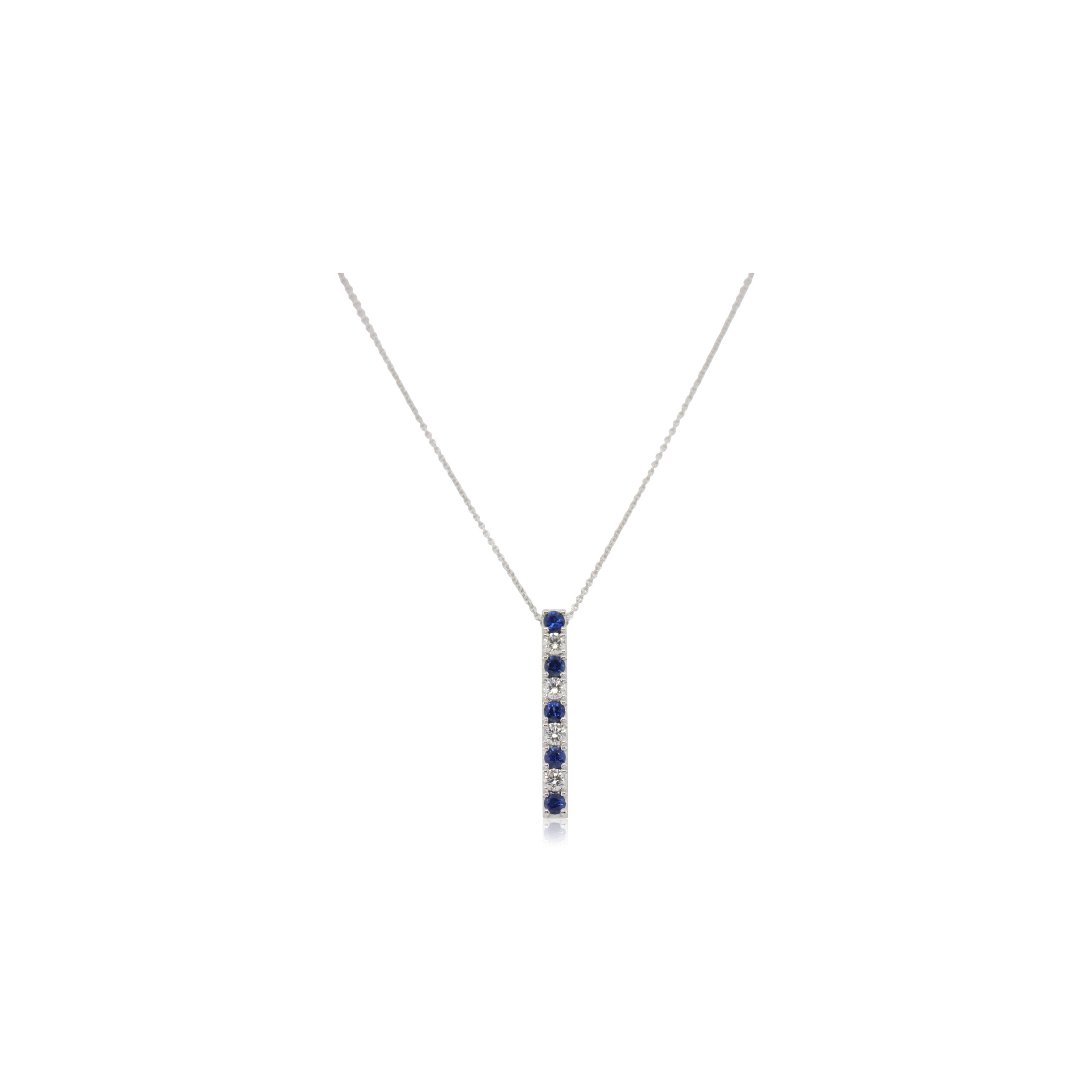 Sapphire and Diamond Bar Pendant
