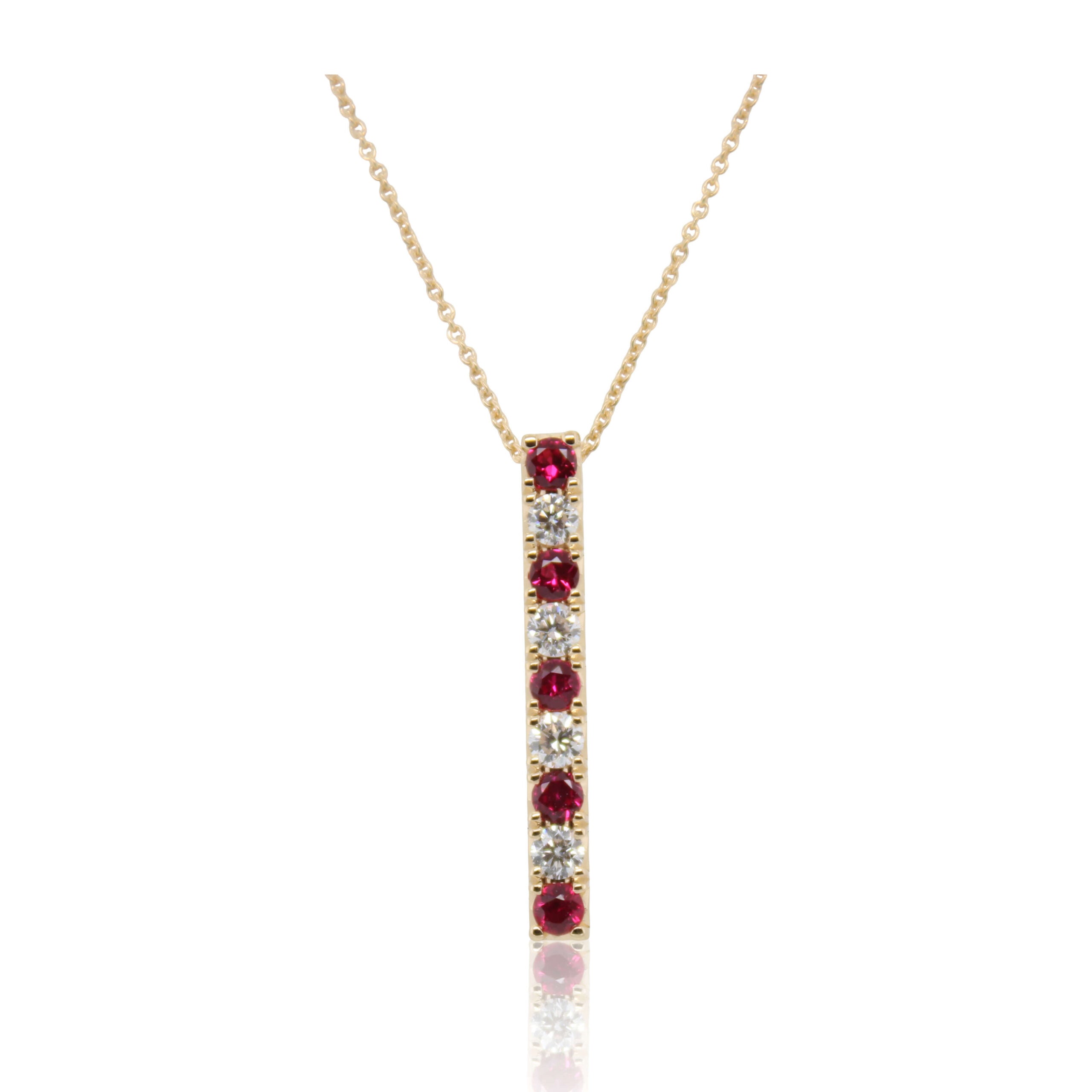 Ruby and Diamond Bar Pendant