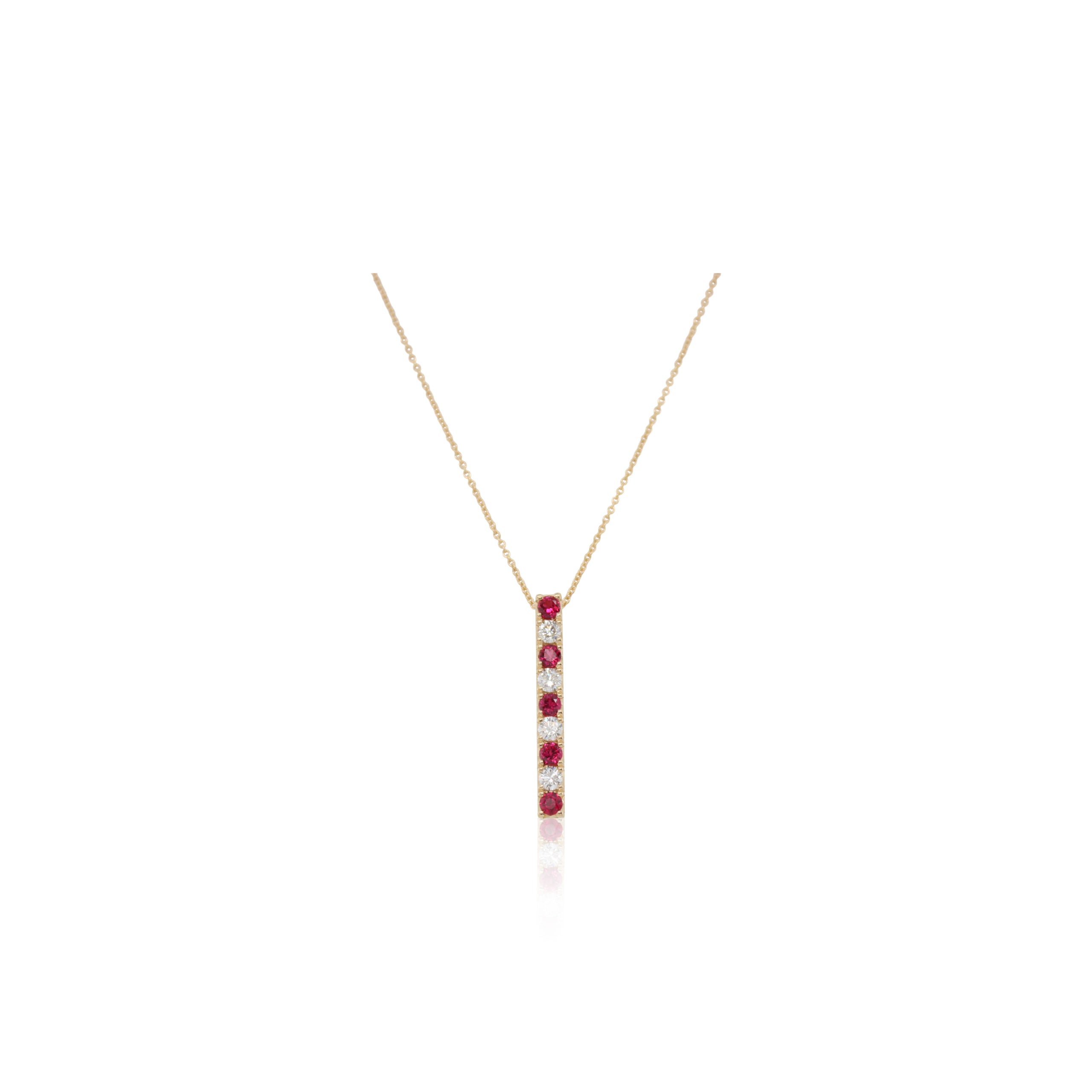 Ruby and Diamond Bar Pendant