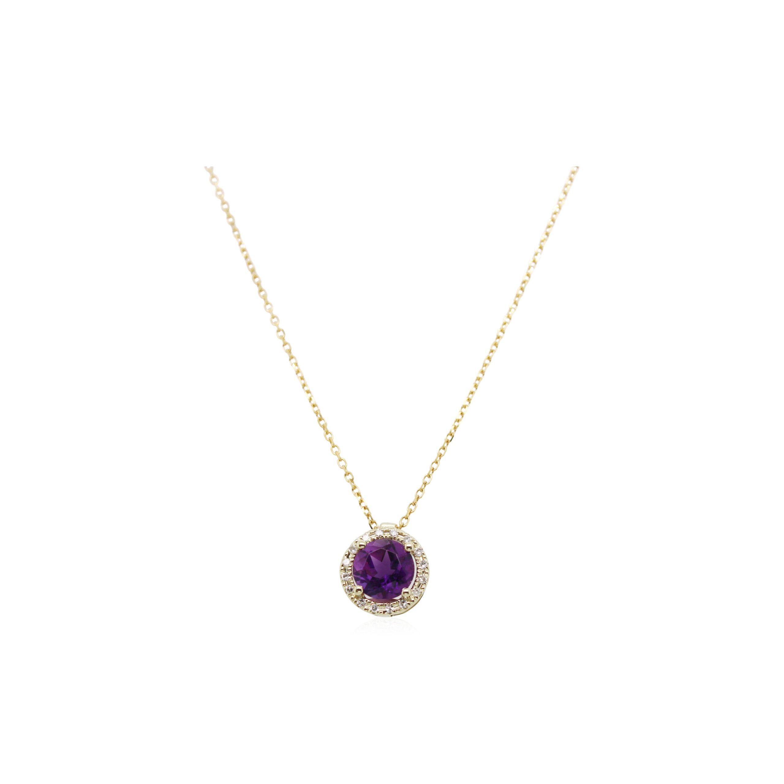1.00ct Amethyst and Halo Diamond Pendant