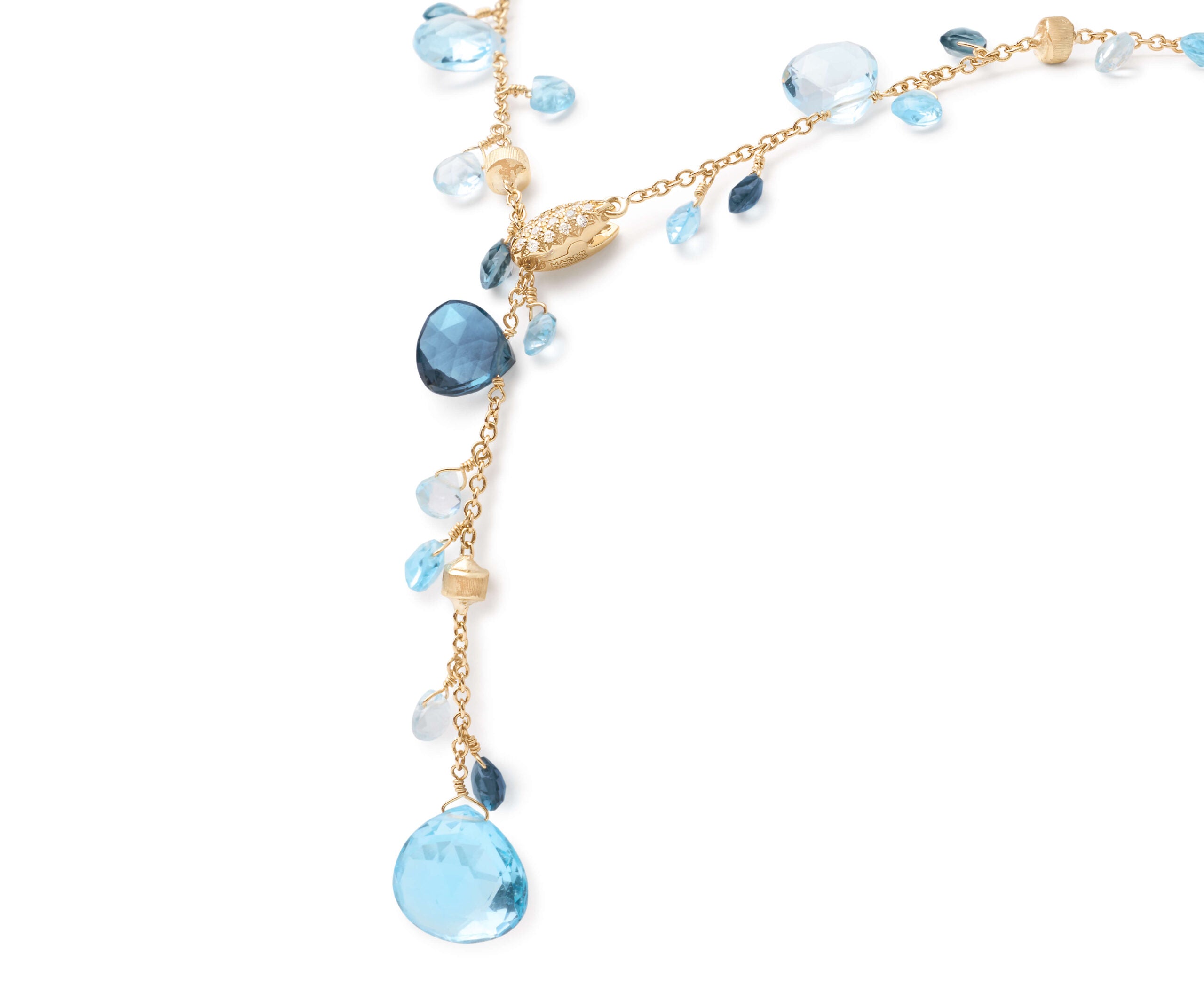 Marco Bicego Paradise Collection 18k Yellow Gold Mixed Topaz Lariat Necklace