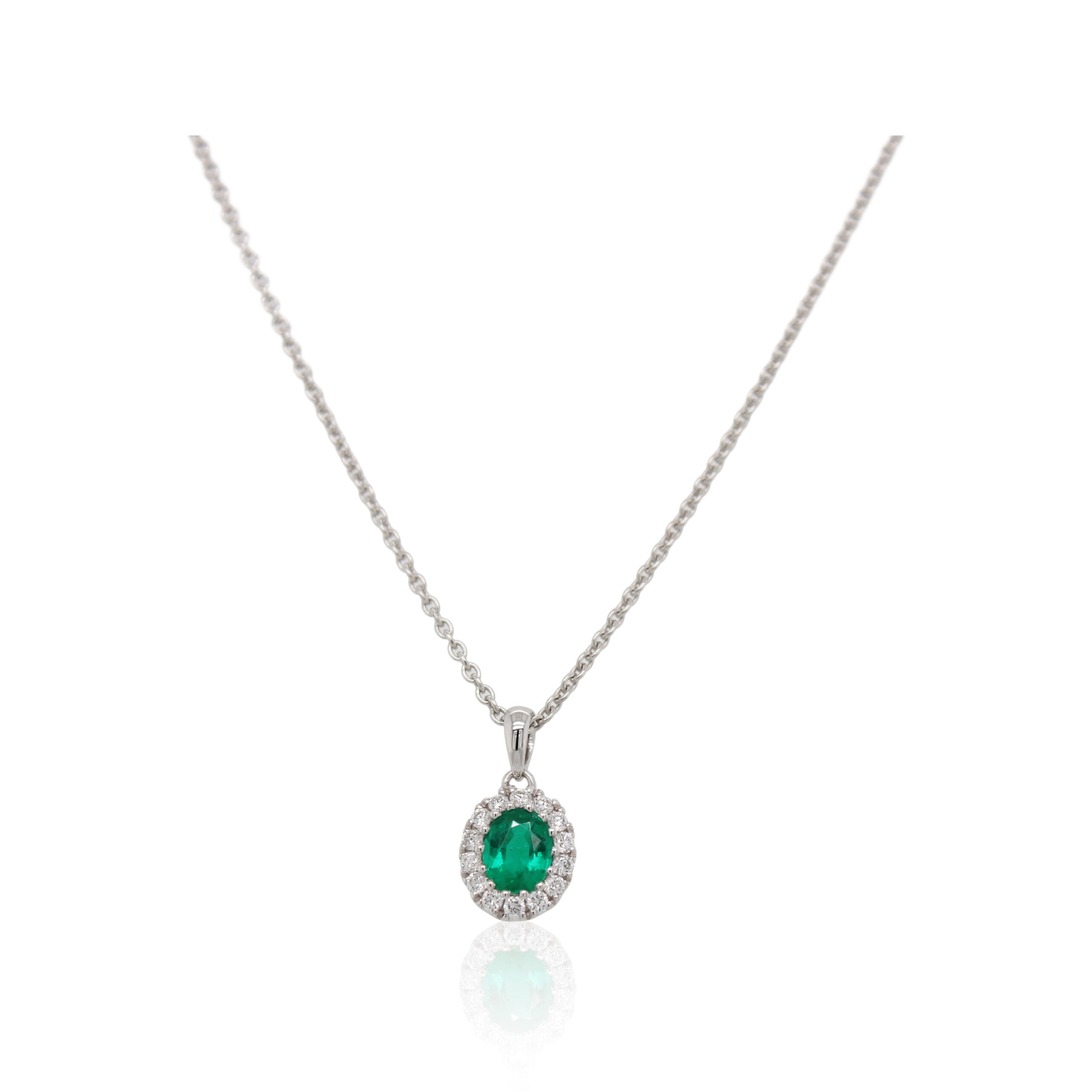 0.35ct Emerald and Diamond Pendant