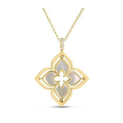 Roberto Coin Mother of Pearl and Diamond Necklace
