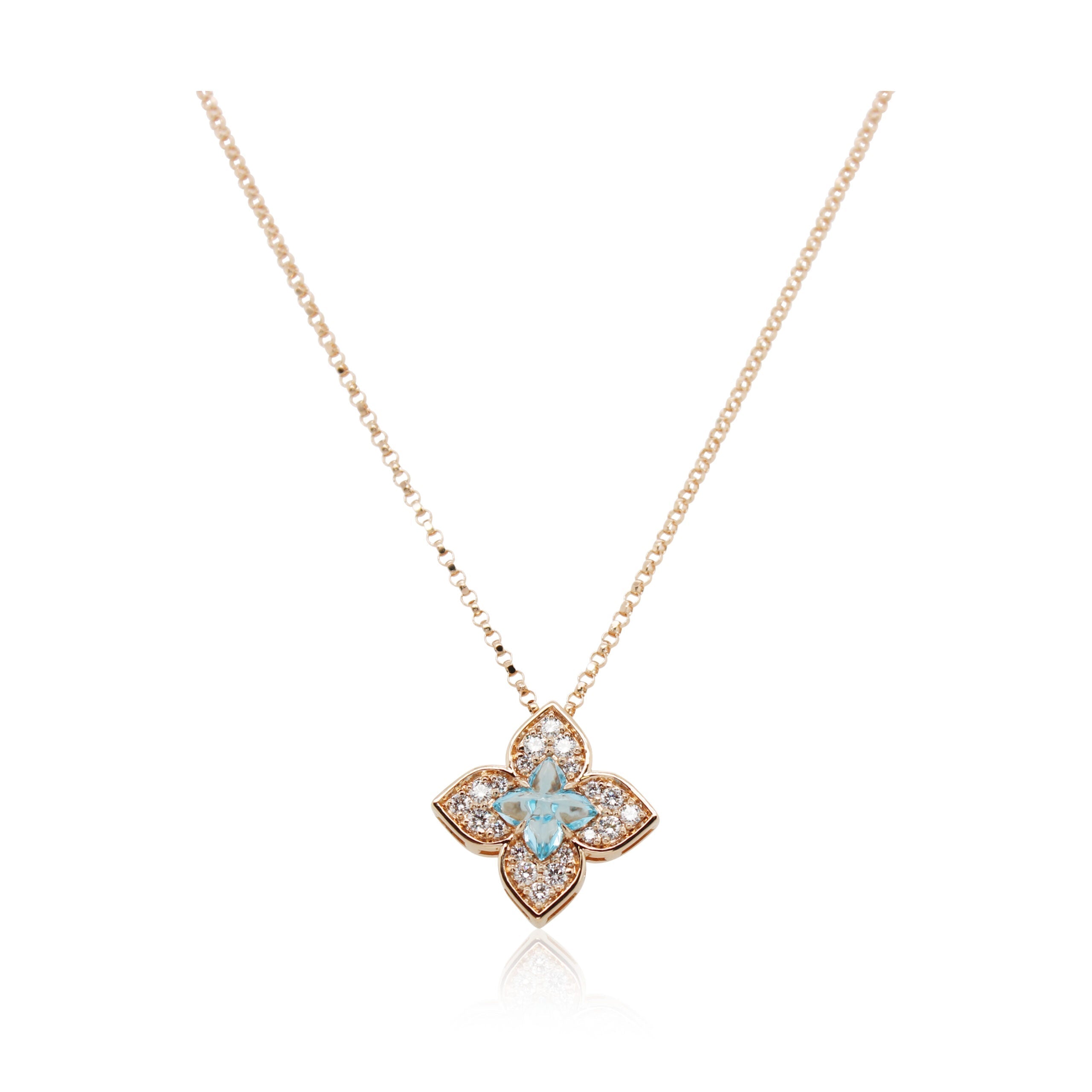 Roberto Coin 0.75ct Blue Topaz and Diamond Venetian Princess Necklace