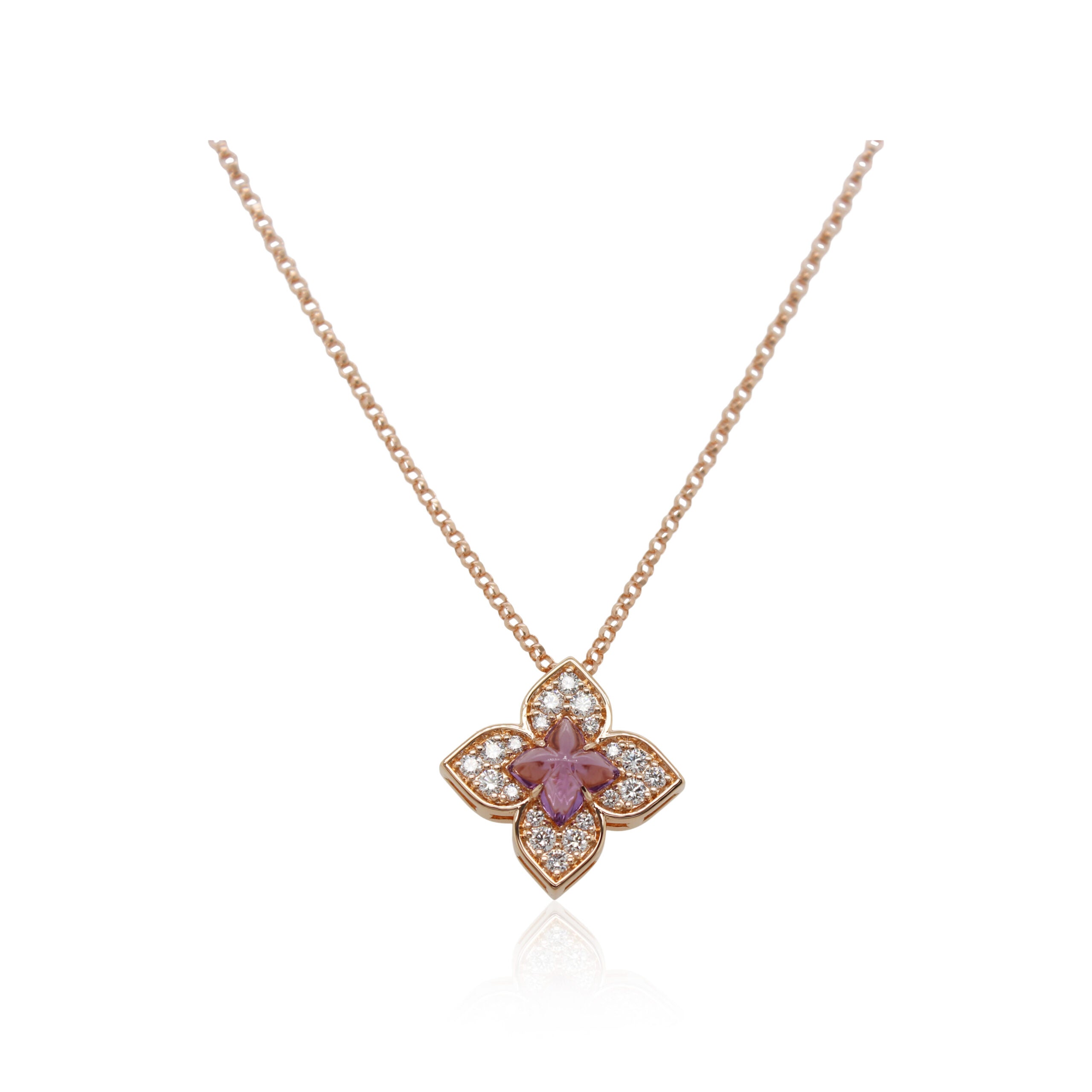 Roberto Coin Venetian Princess Pirouette Diamond and Amethyst Necklace