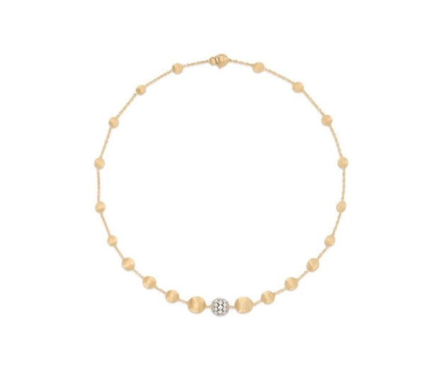 Marco Bicego Africa Alta Collection 18K Yellow Gold Gradient Diamond Necklace