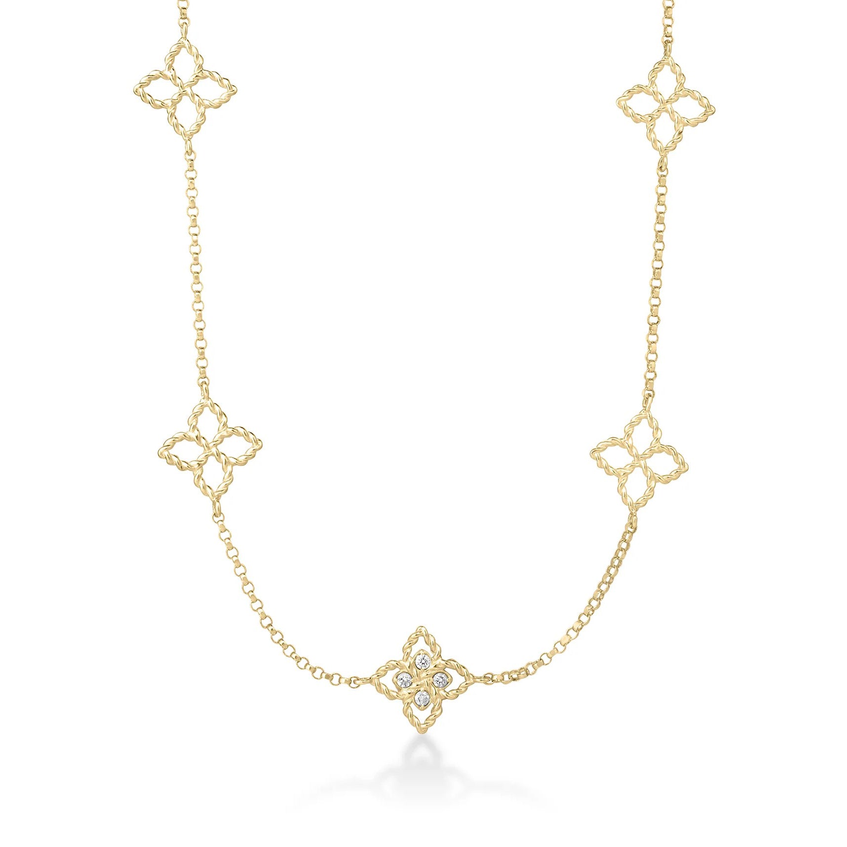 Roberto Coin Princess Flower Diamond Necklace