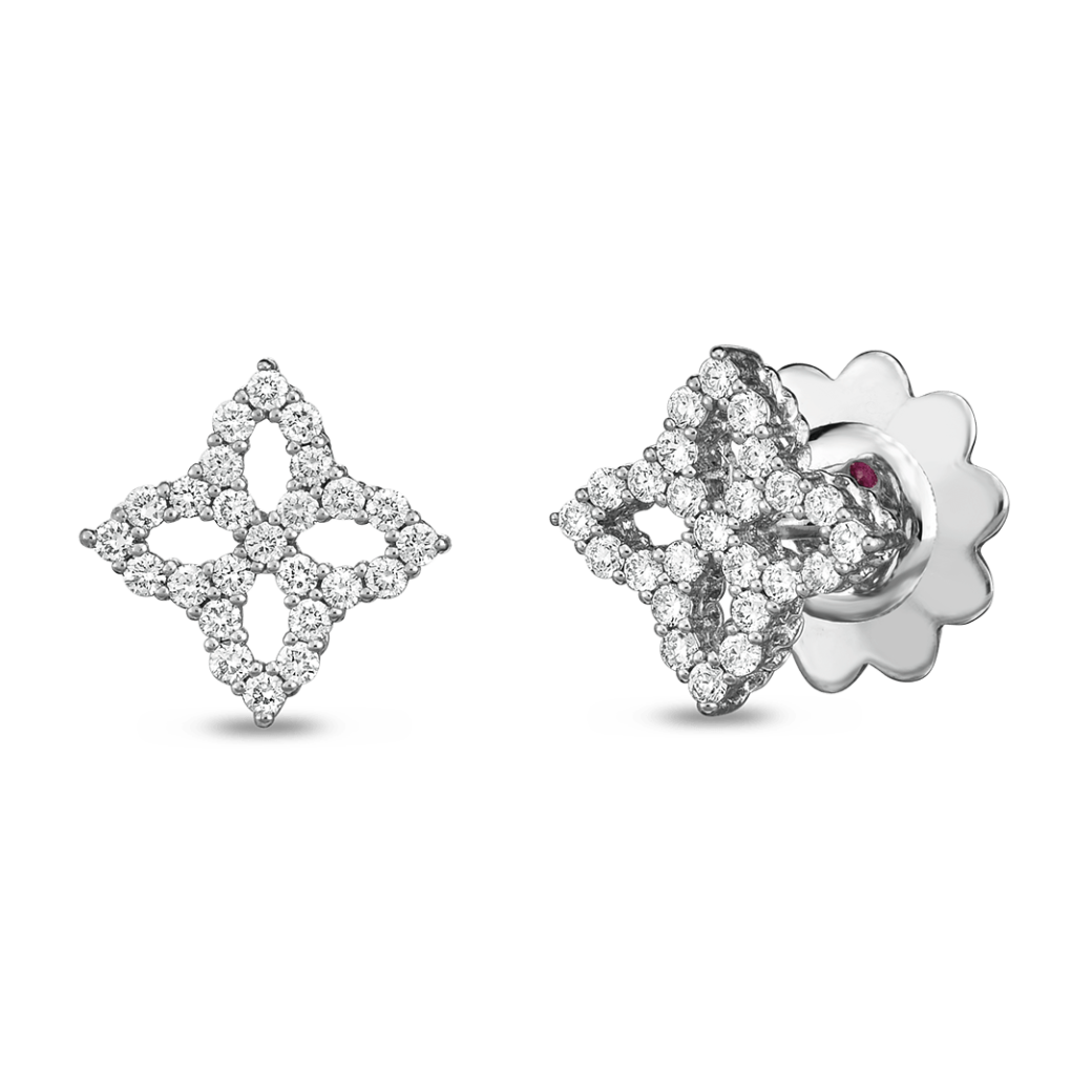 Roberto Coin Small Diamond Flower Studs