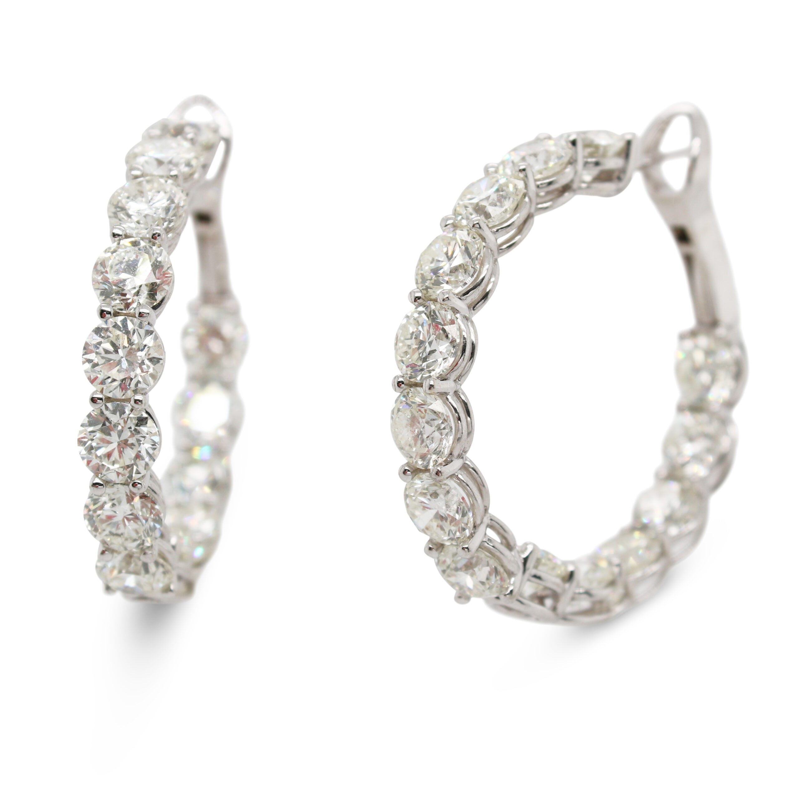Diamond In/Out Hoop Earrings