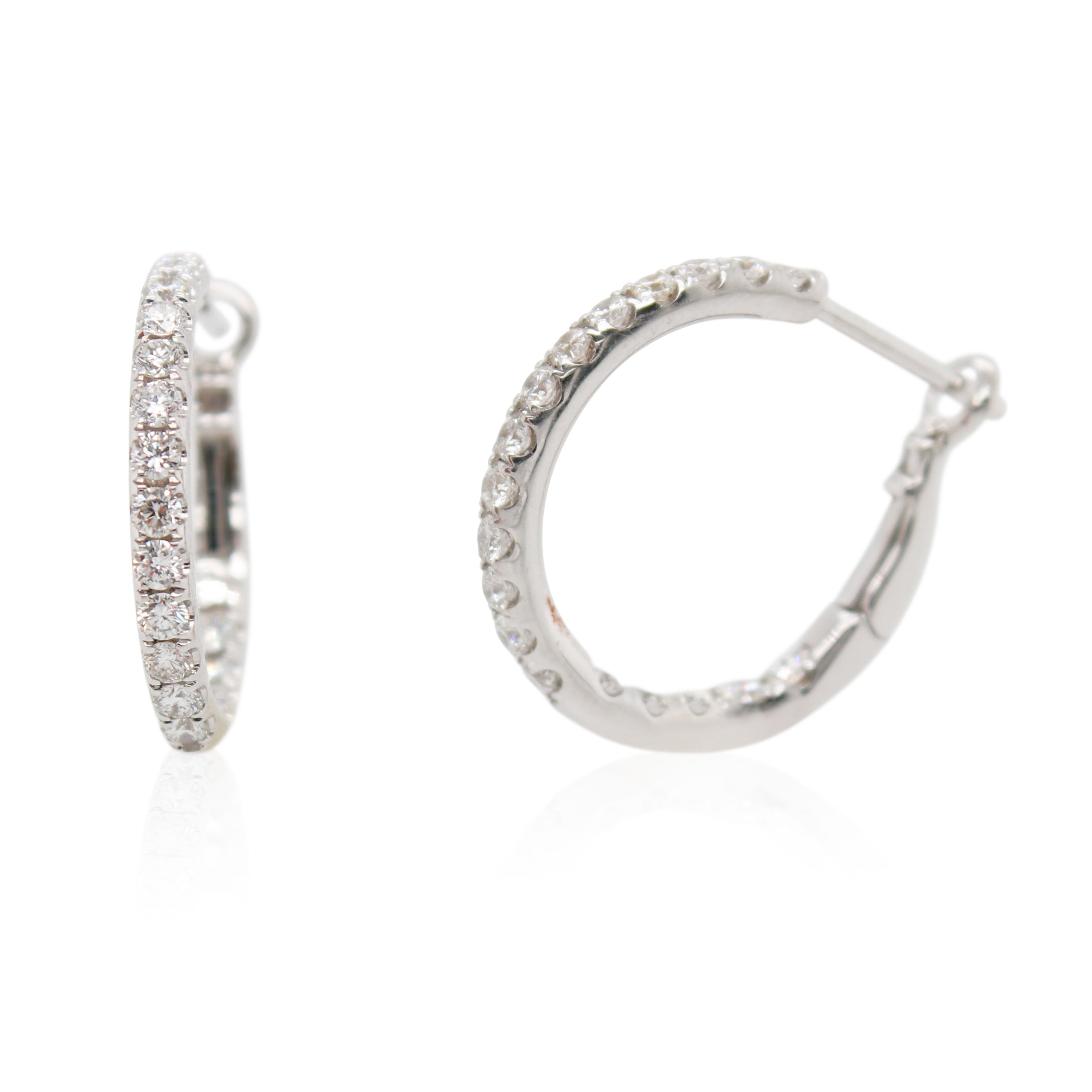 Diamond In/Out Hoop Earrings