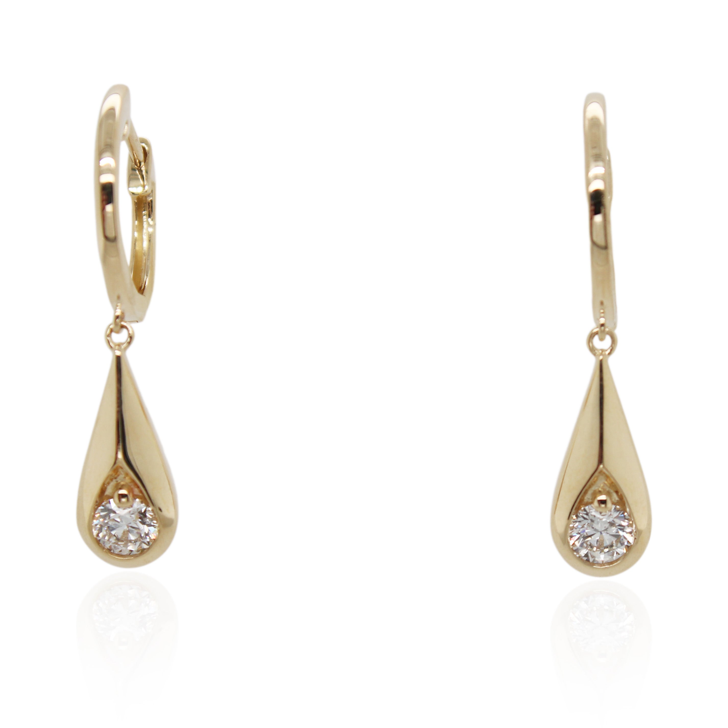 Diamond Teardrop Drop Earrings