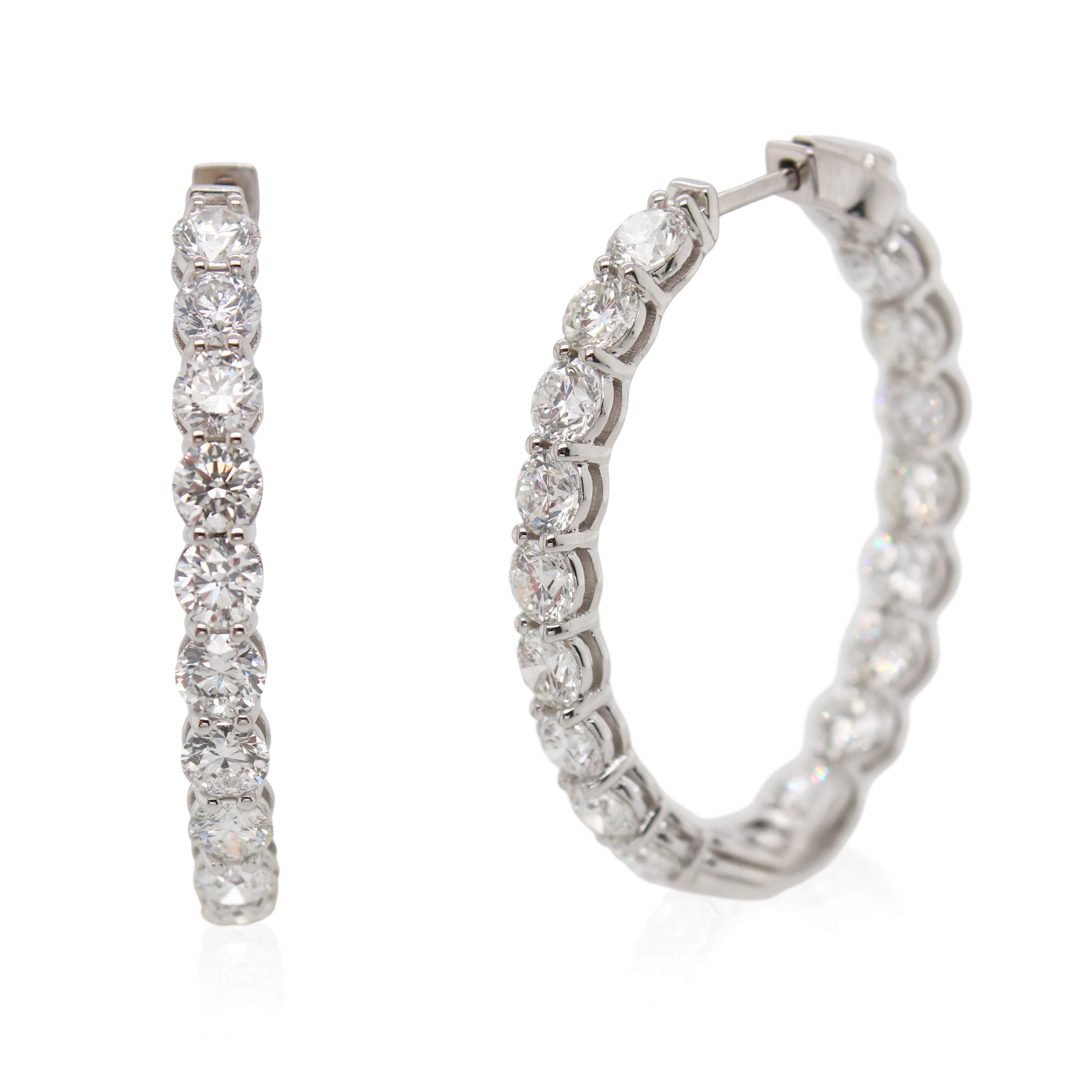 Round Diamond In/Out Hoops